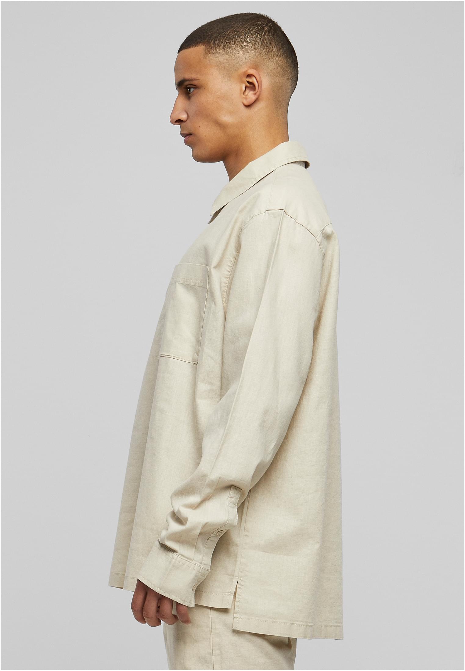 Cotton Linen Half Zip Shirt | softseagrass