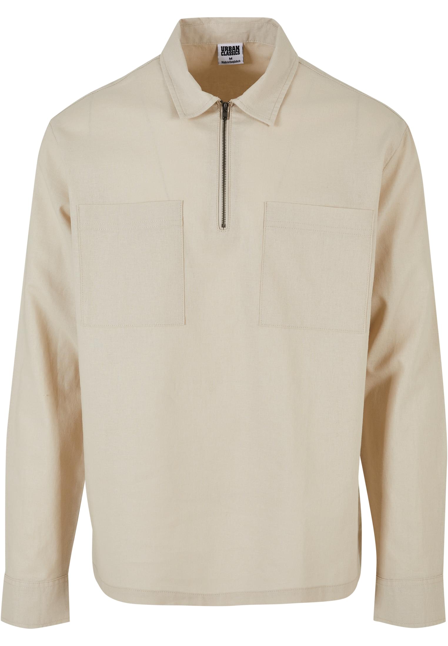 Cotton Linen Half Zip Shirt | softseagrass