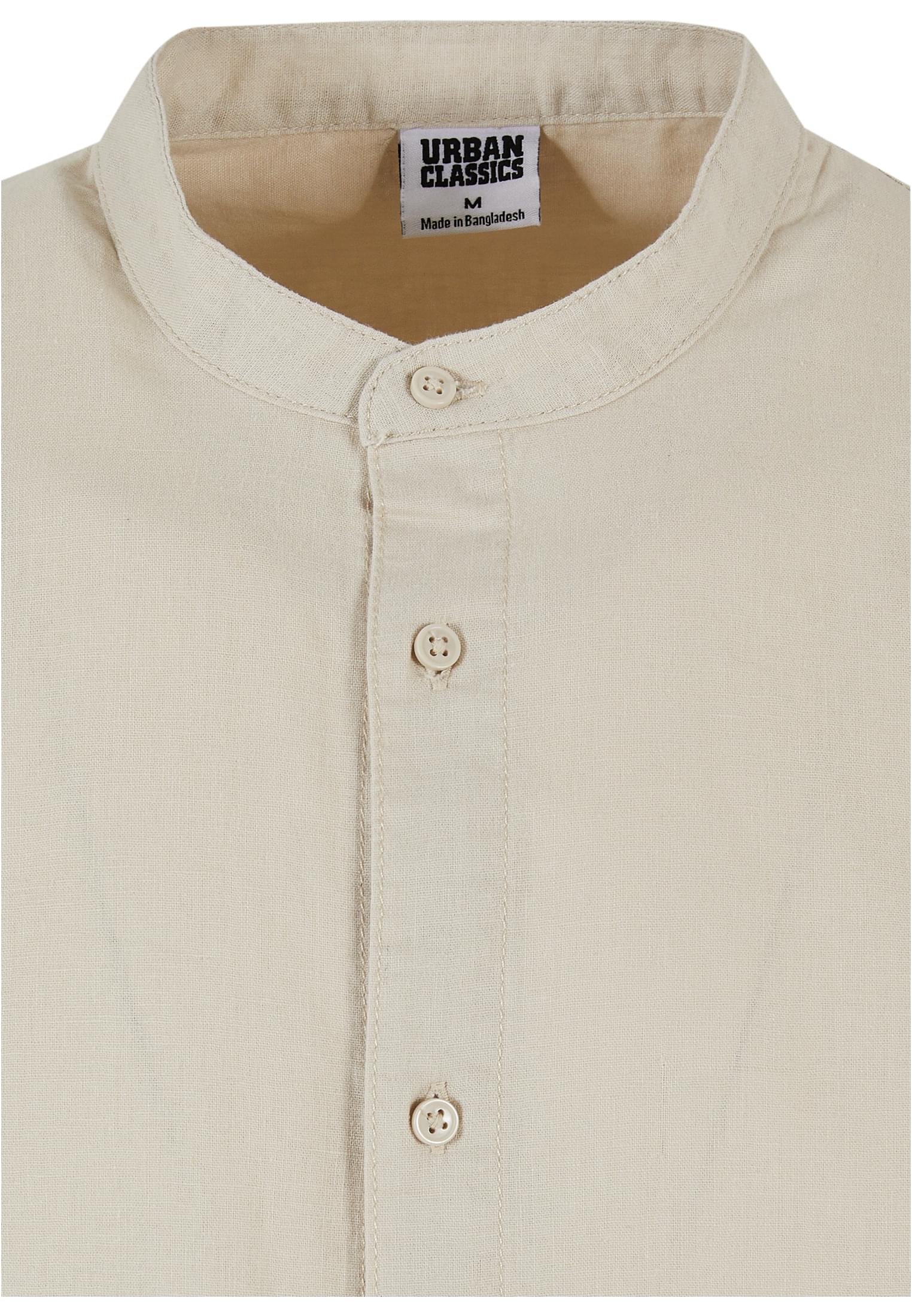 Cotton Linen Stand Up Collar Shirt | softseagrass