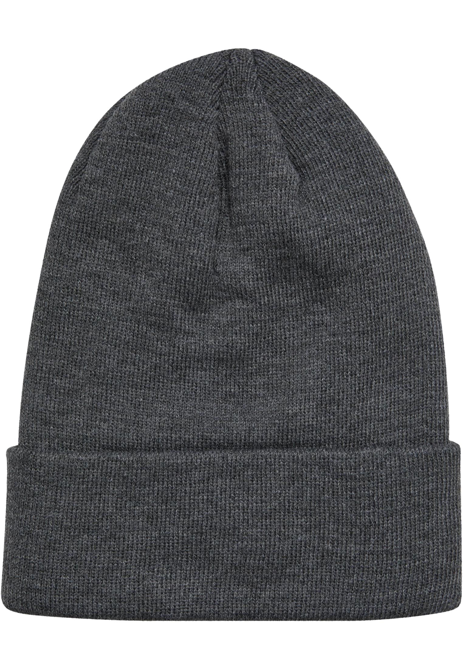 Synthetic Leatherpatch Long Beanie | charcoal