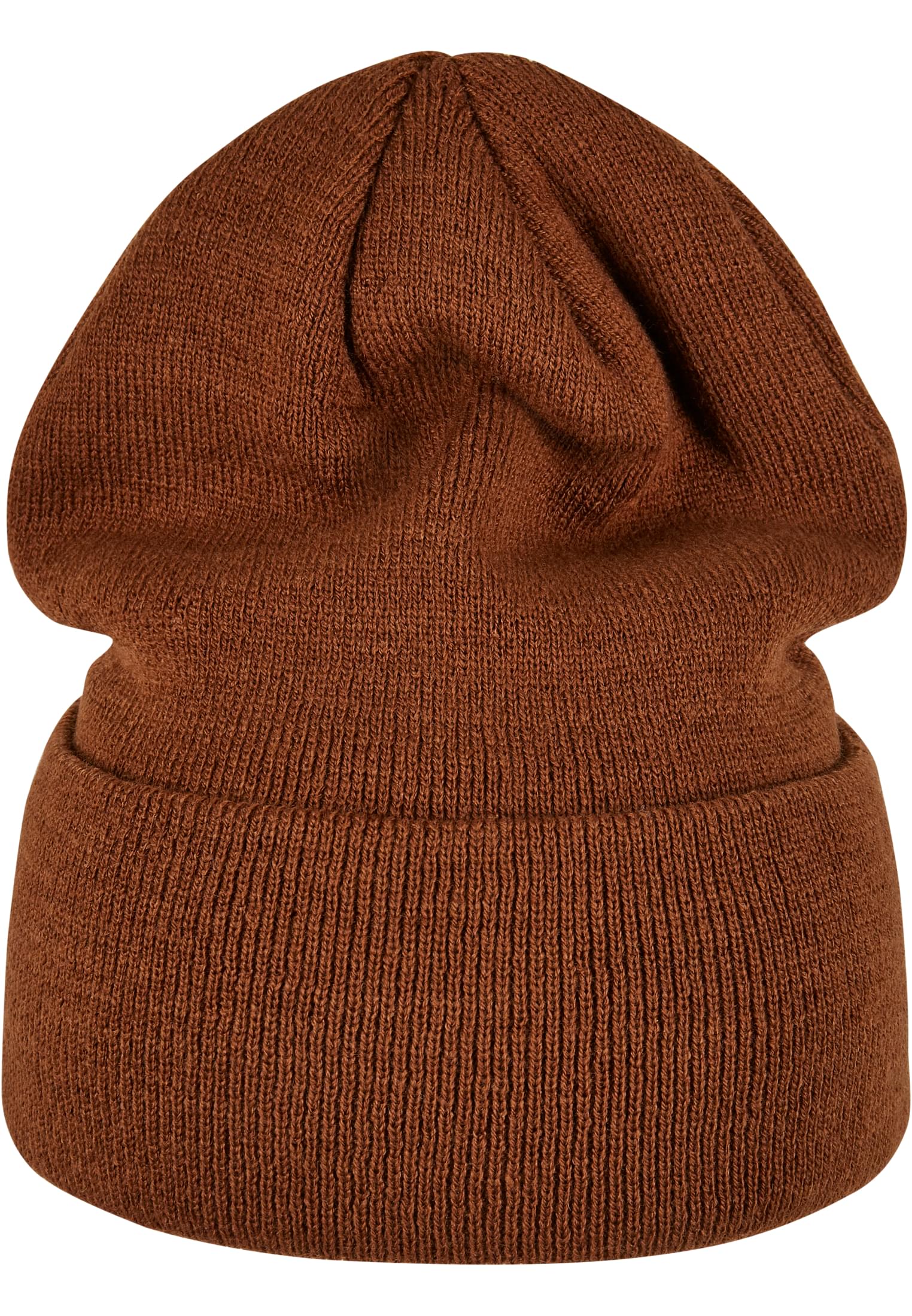 Synthetic Leatherpatch Long Beanie | toffee