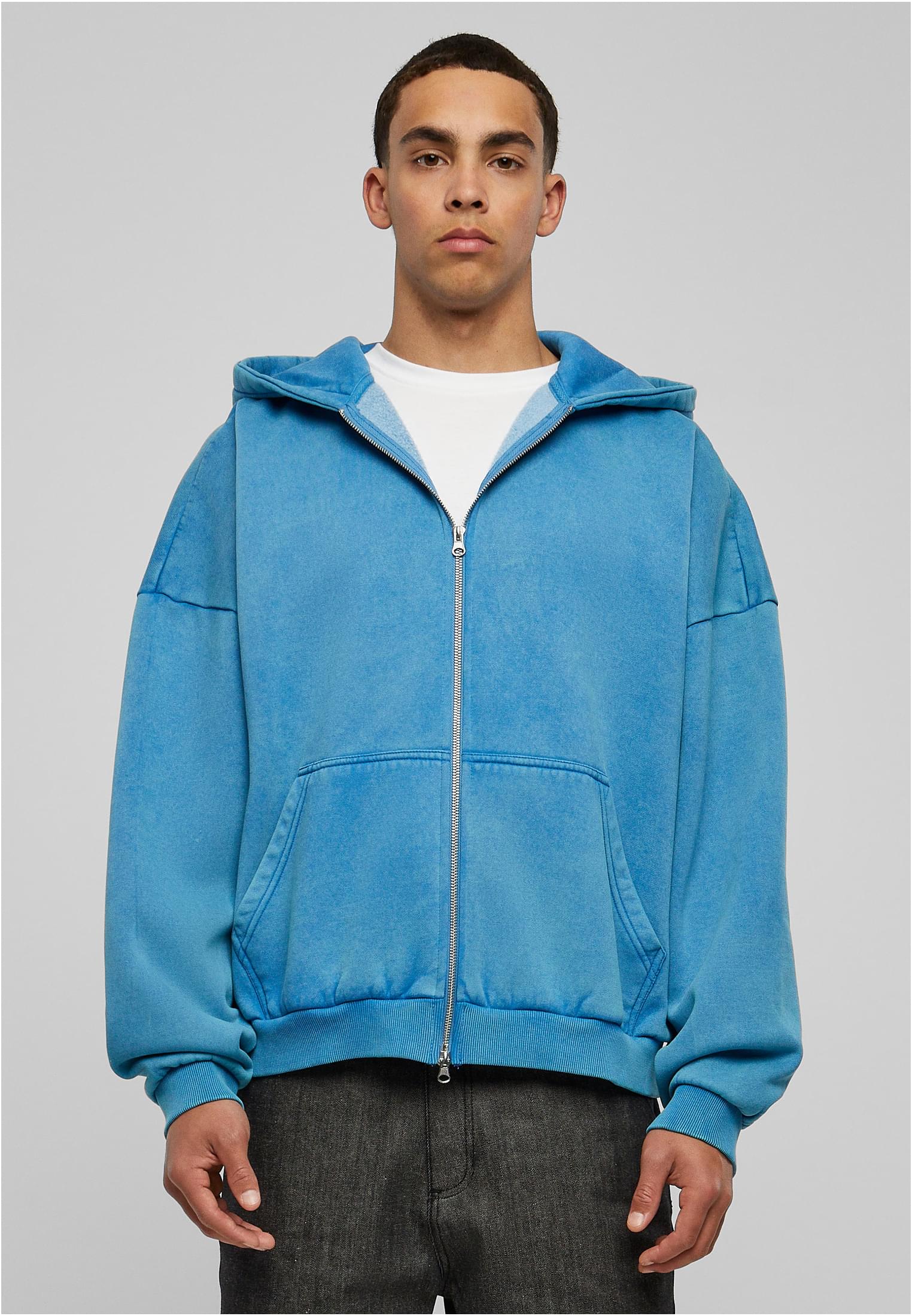 Heavy Stone Washed 90's Zip Hoodie | royal