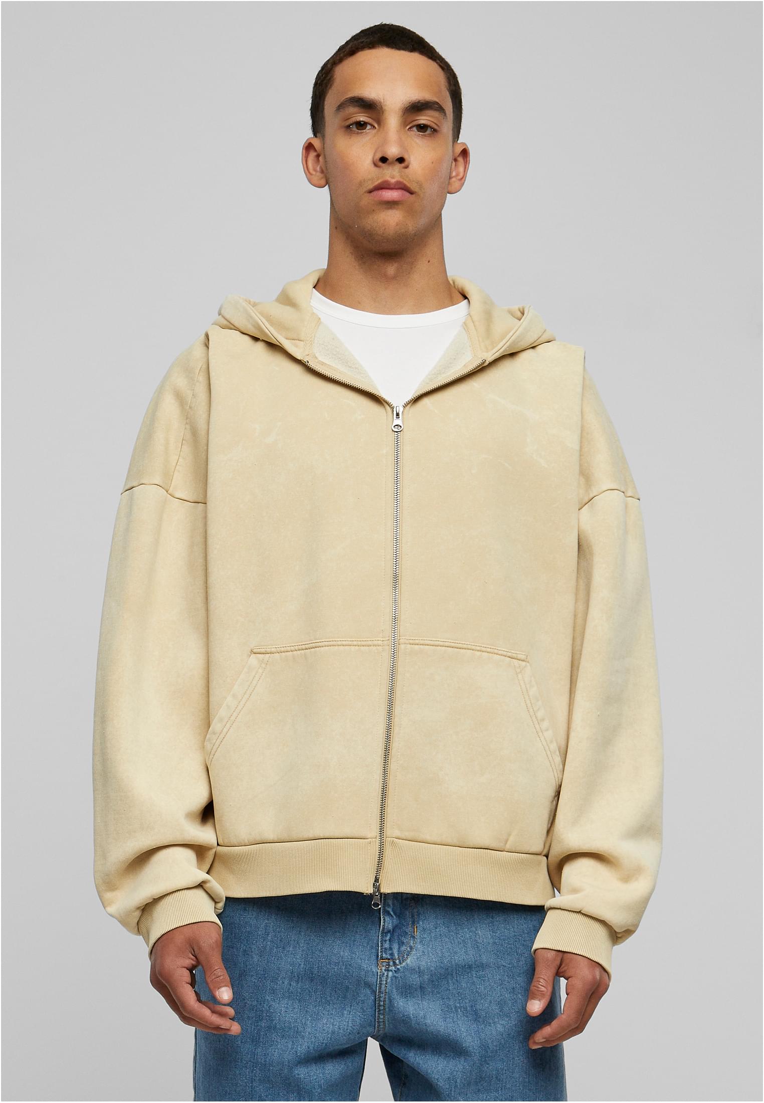 Heavy Stone Washed 90's Zip Hoodie | unionbeige