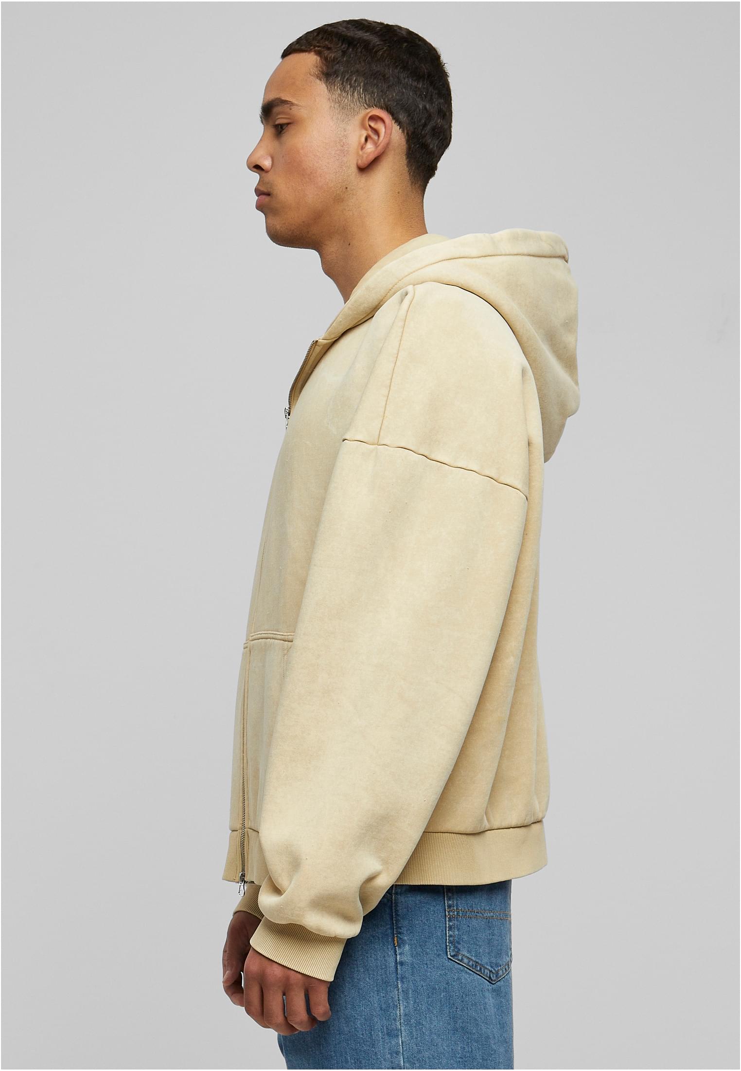 Heavy Stone Washed 90's Zip Hoodie | unionbeige