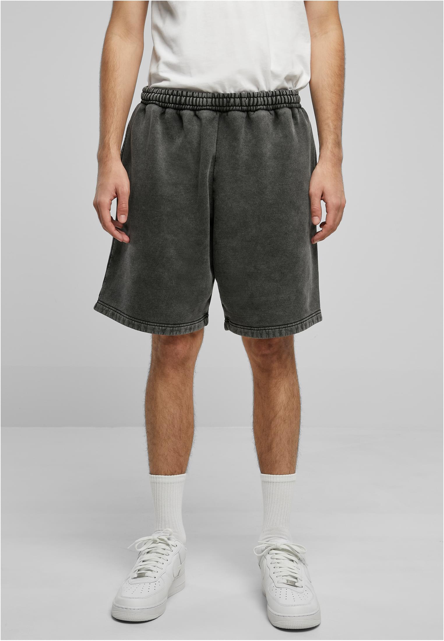 Heavy Stone Washed Sweat Shorts | black