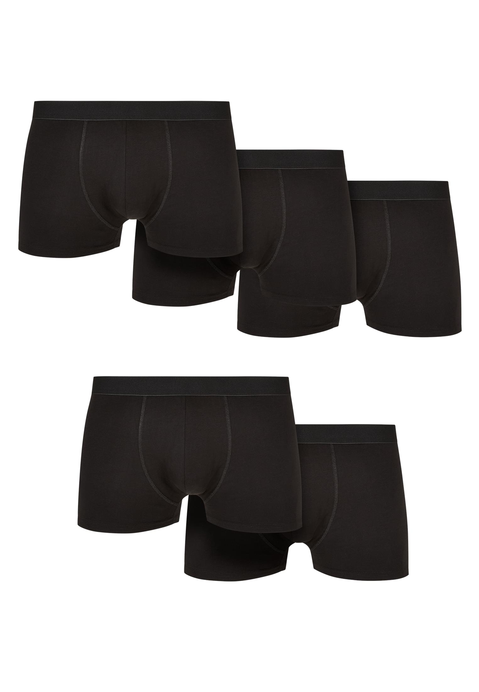 Solid Organic Cotton Boxer Shorts 5-Pack | black+black+black+black+black