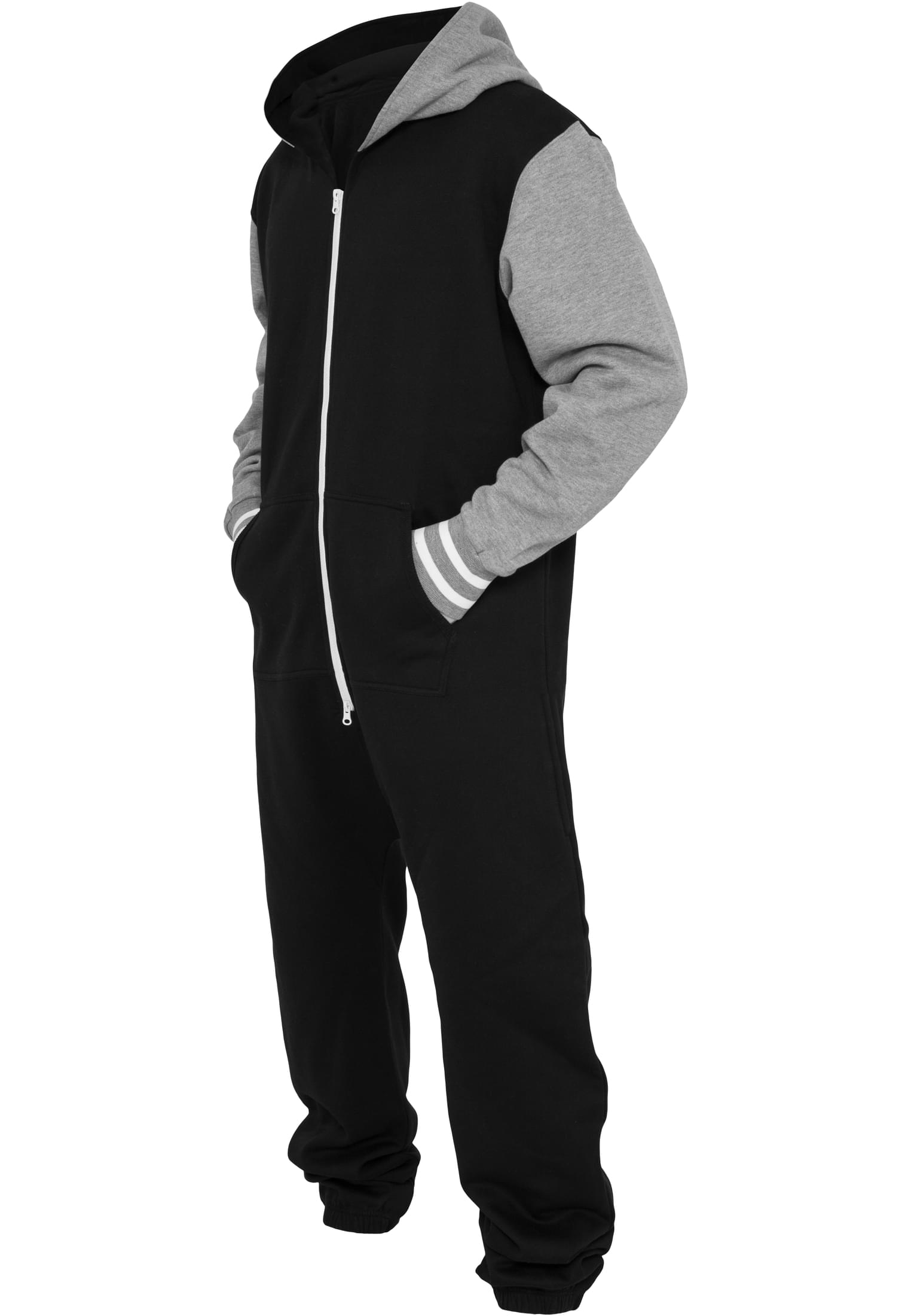 College Sweat Jumpsuit | blk/gry