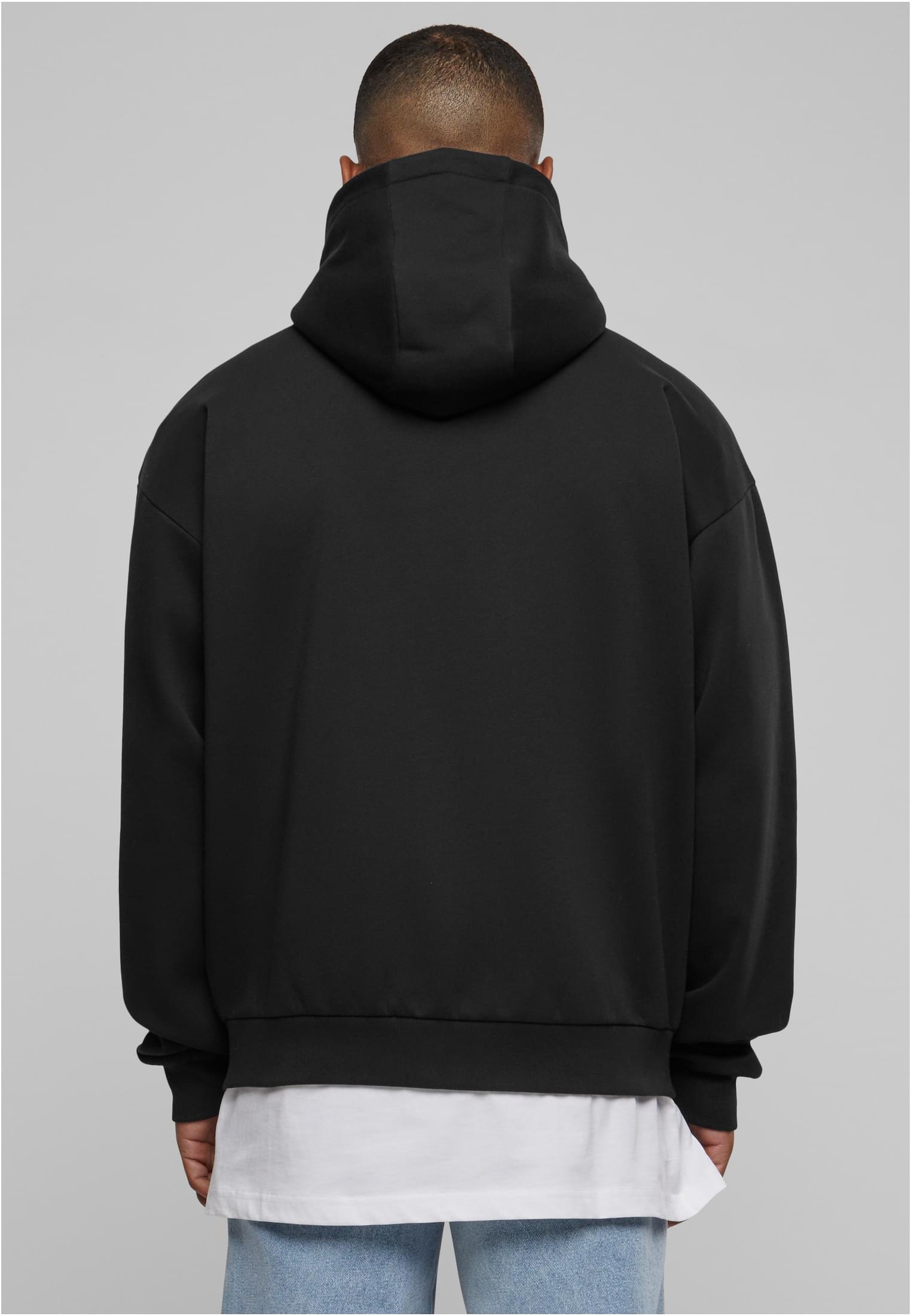 High Neck Zip Hoody | black