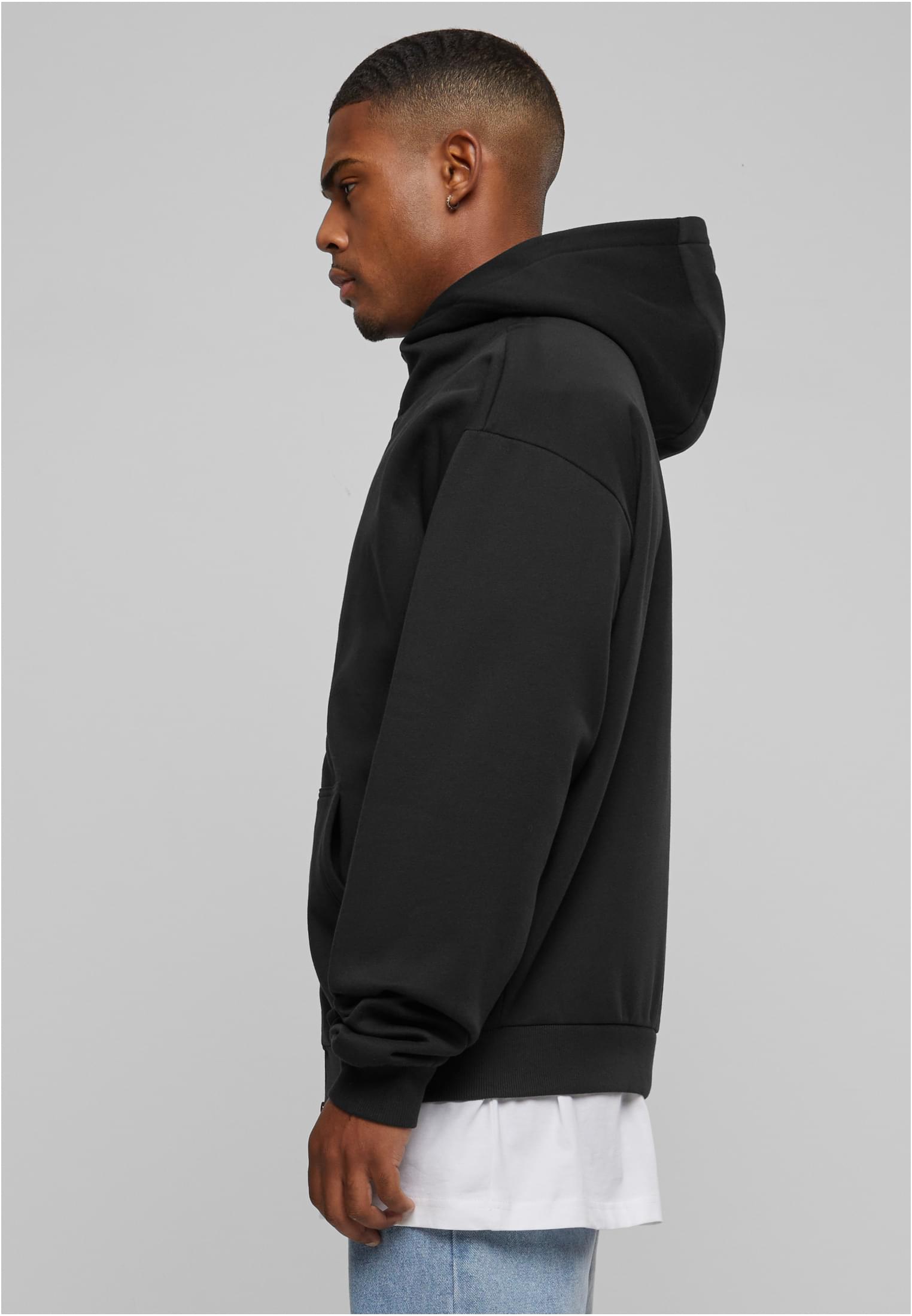 High Neck Zip Hoody | black