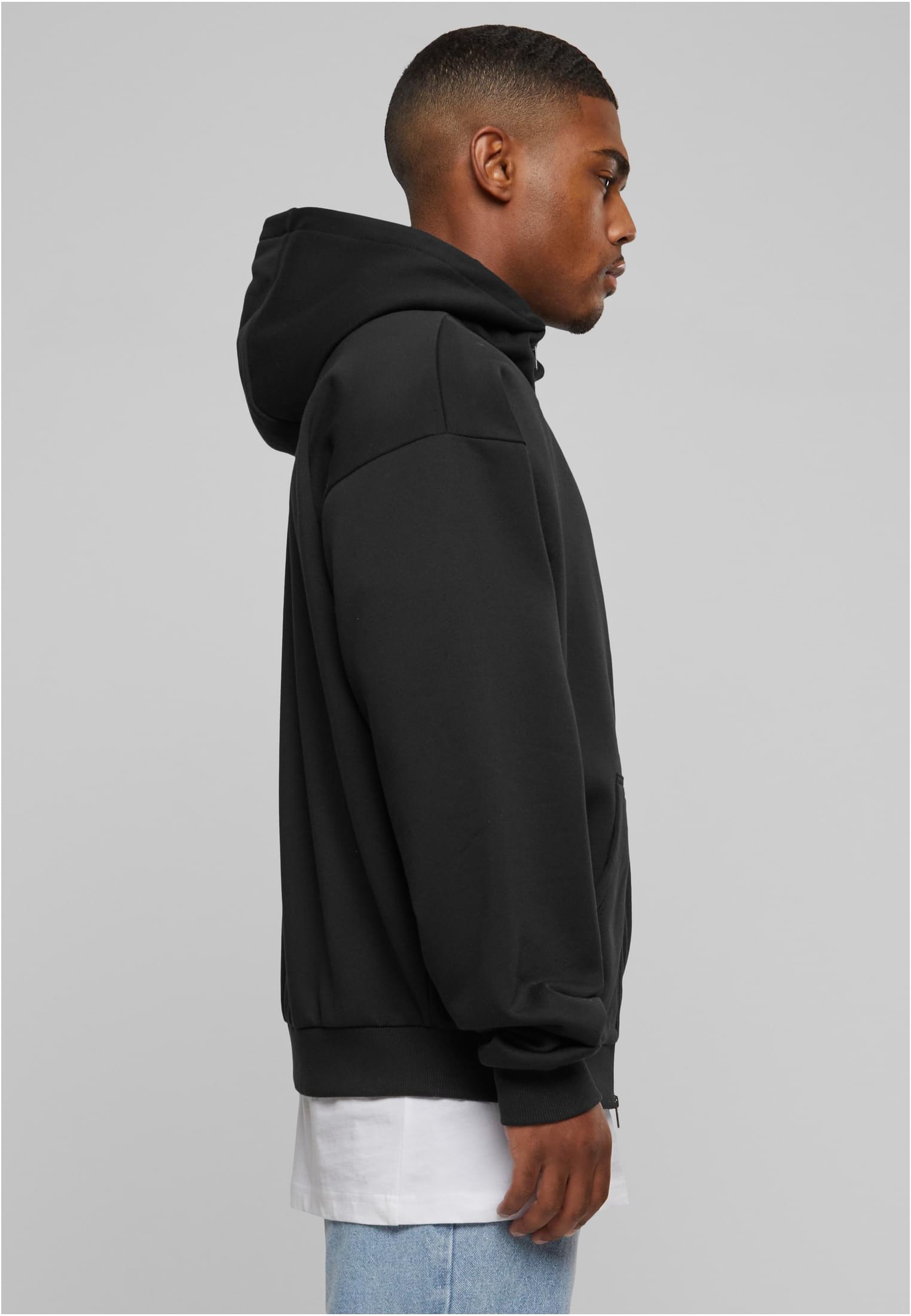 High Neck Zip Hoody | black