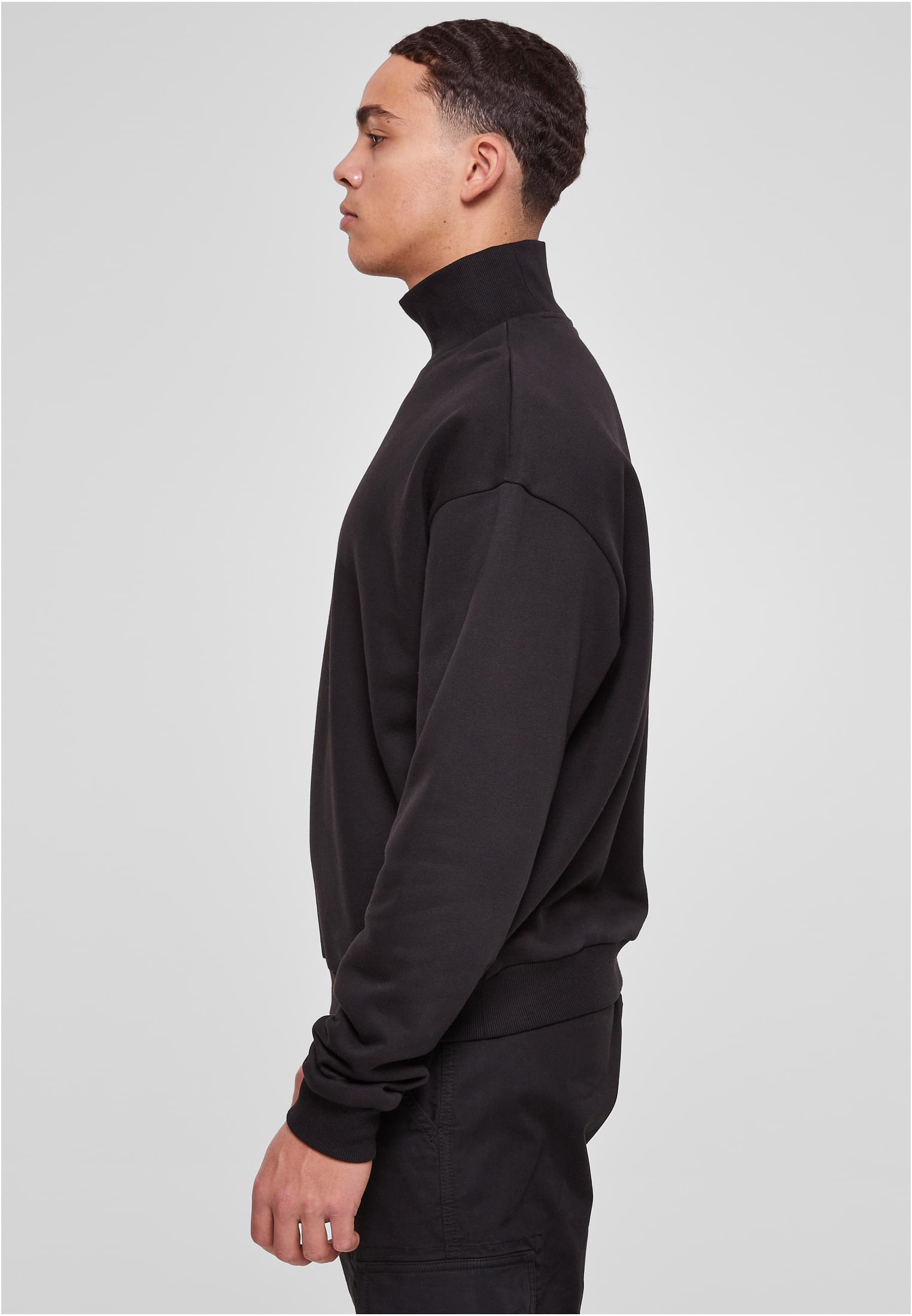 High Rib Neck Crew | black