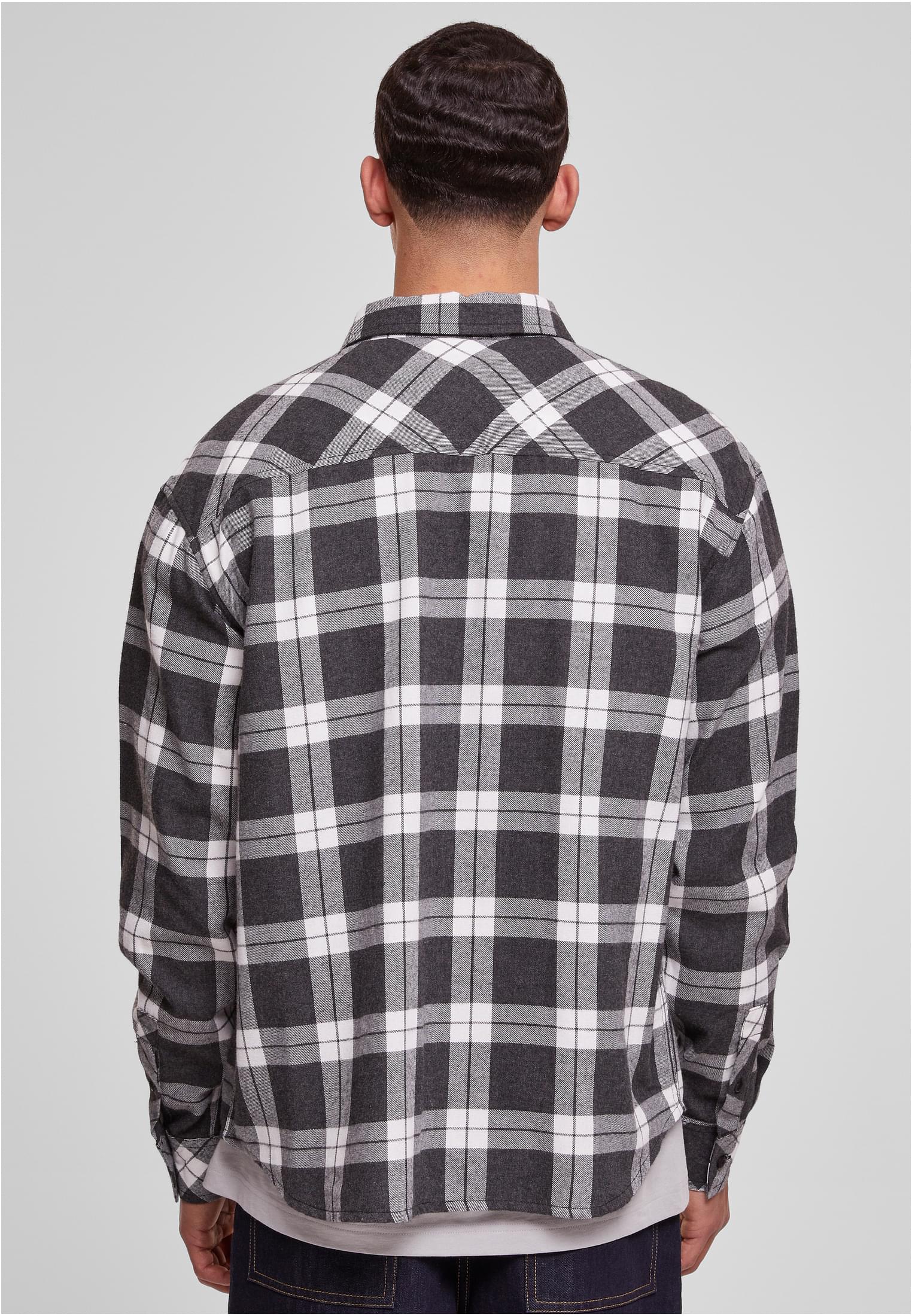 Boxy Dark Checked Shirt | grey/white