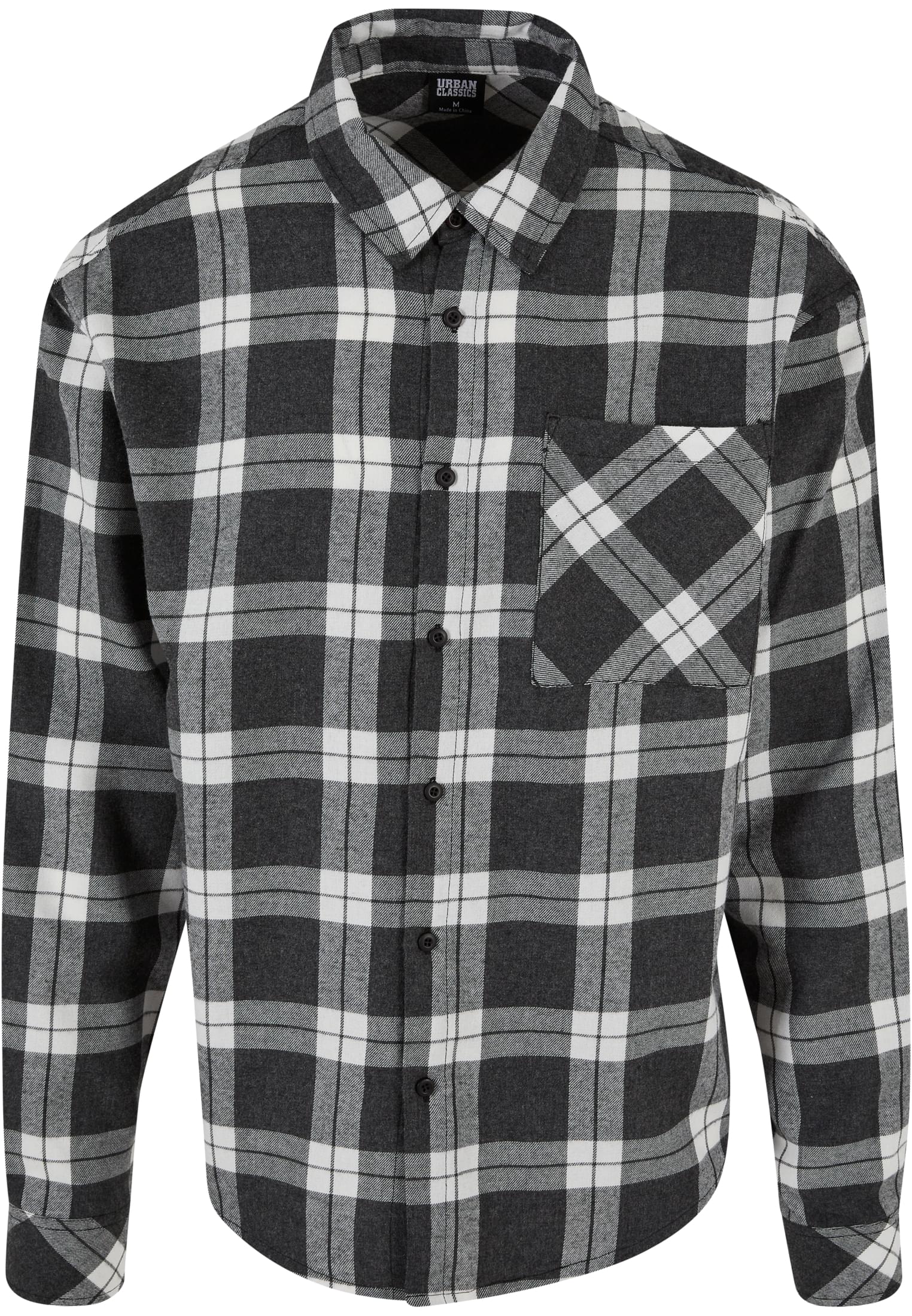 Boxy Dark Checked Shirt | grey/white