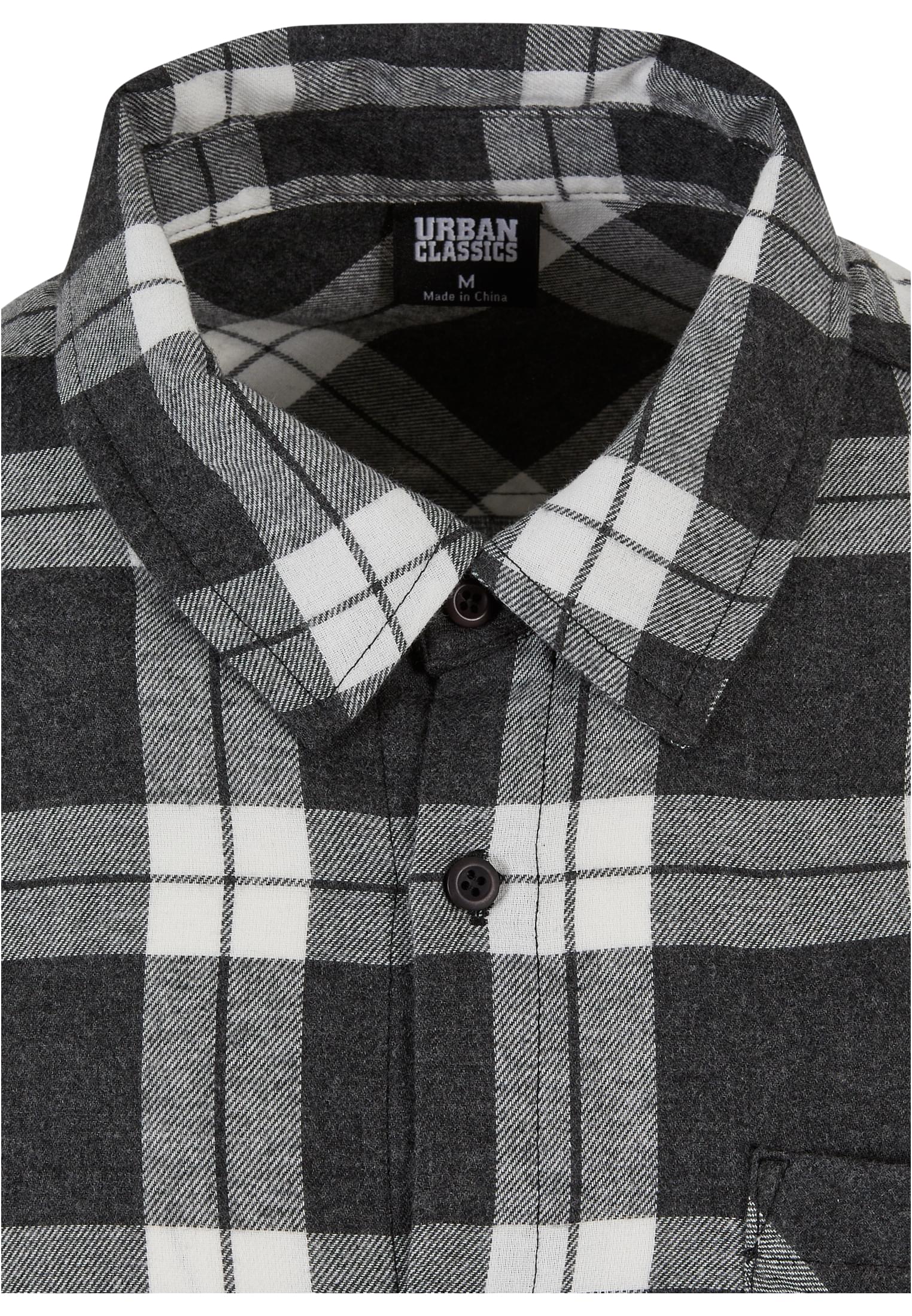 Boxy Dark Checked Shirt | grey/white