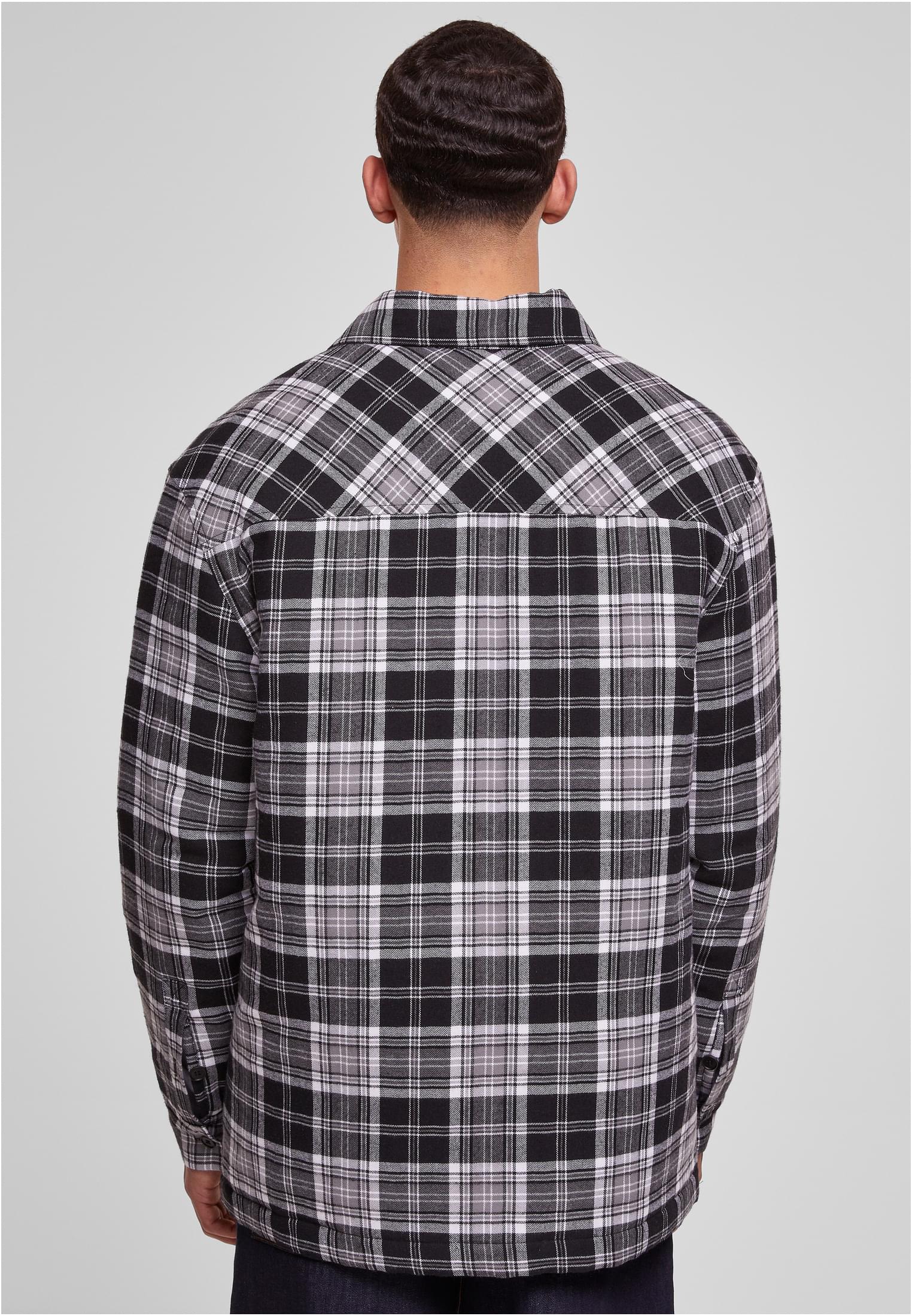 Padded Checked Shirt Jacket | black/white