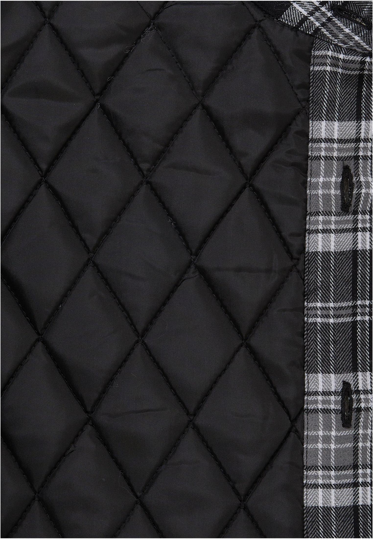 Padded Checked Shirt Jacket | black/white