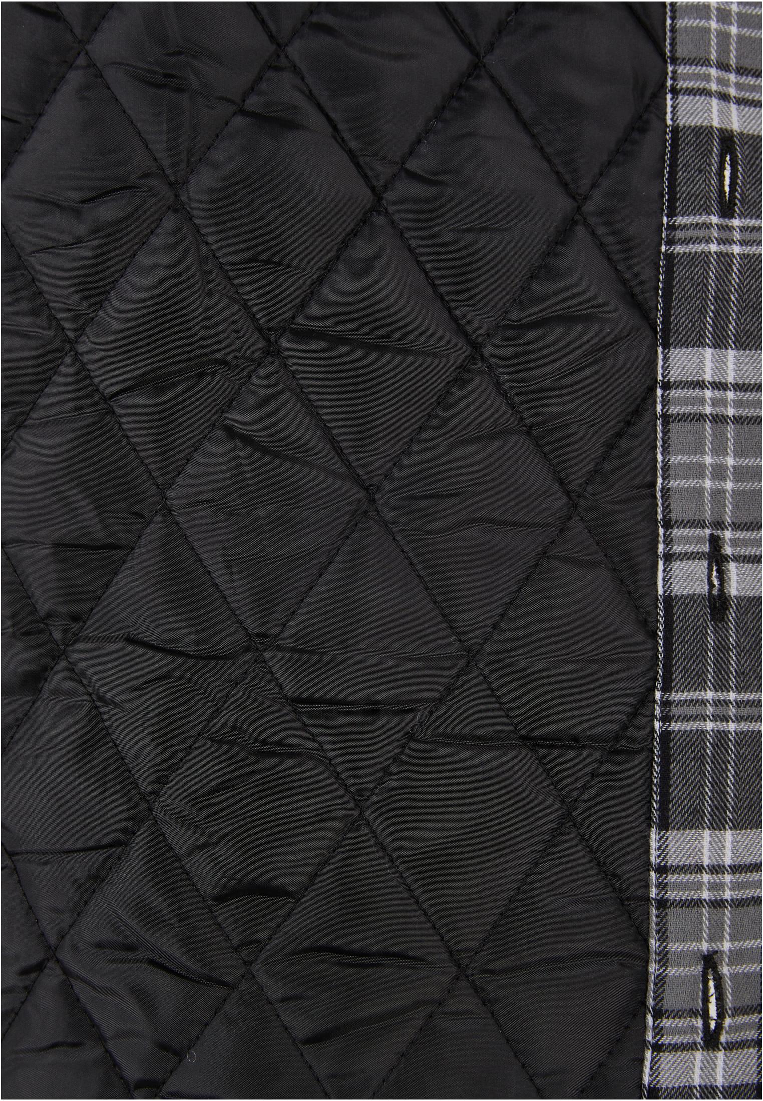 Padded Checked Shirt Jacket | black/white