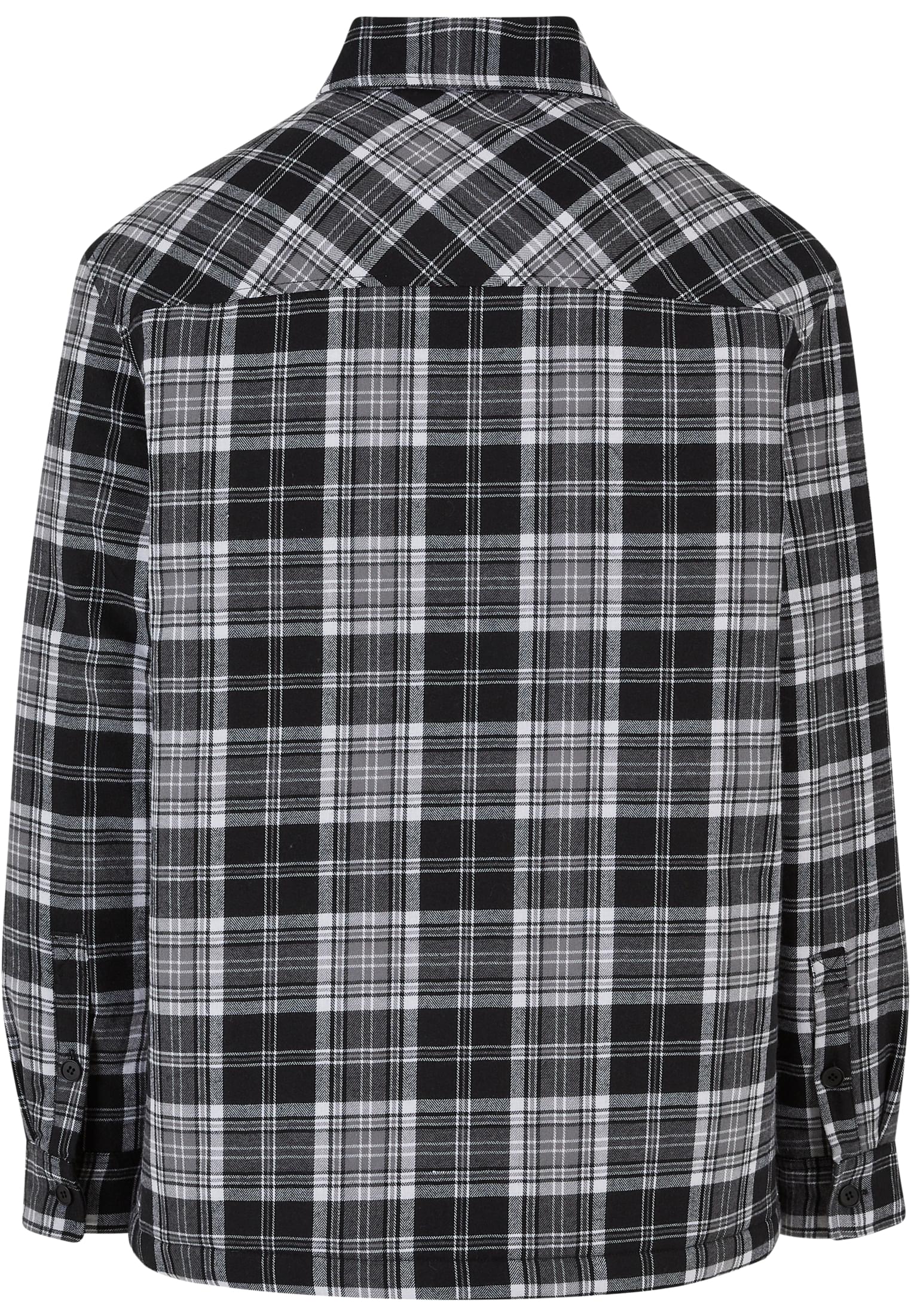 Padded Checked Shirt Jacket | black/white