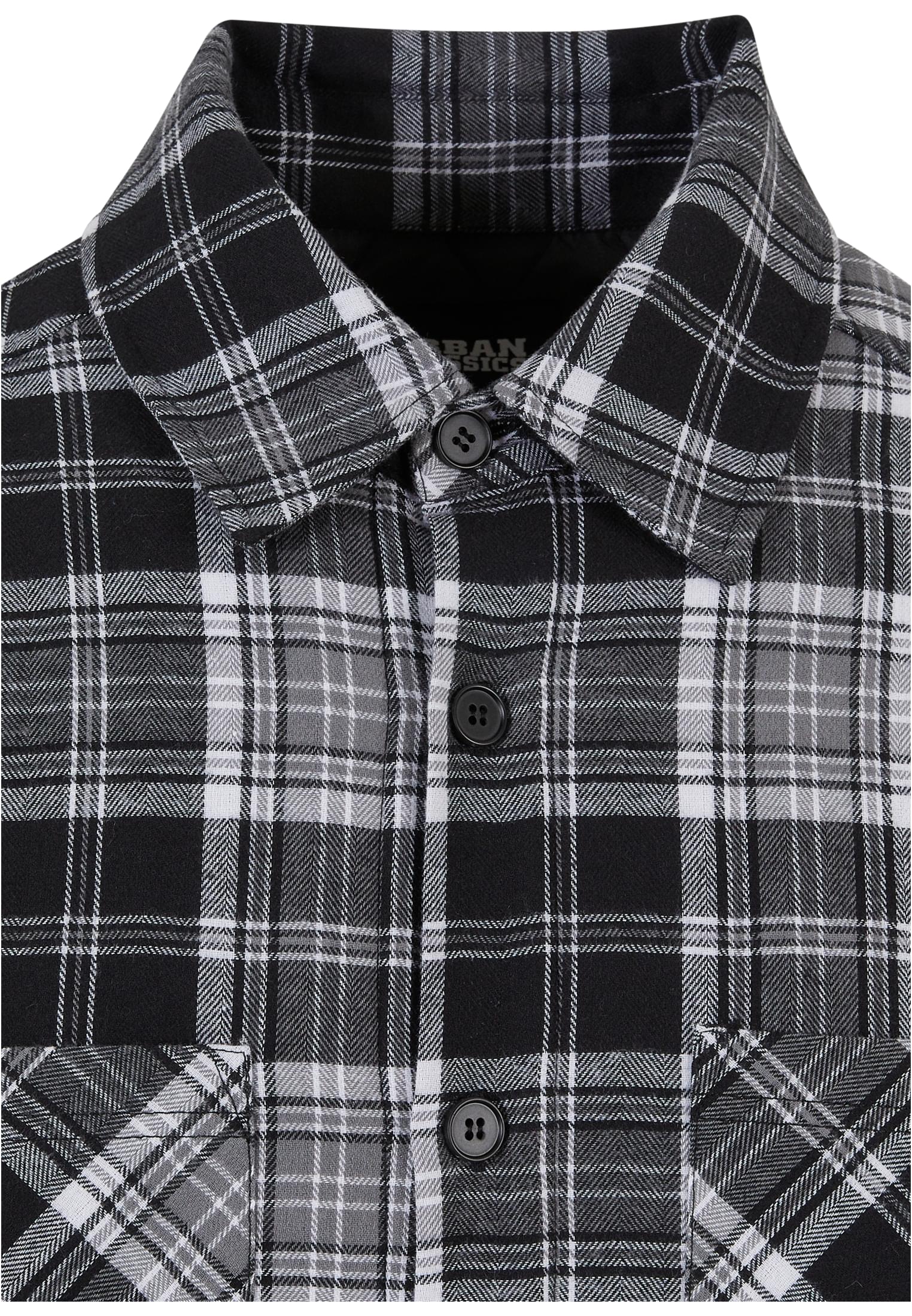 Padded Checked Shirt Jacket | black/white