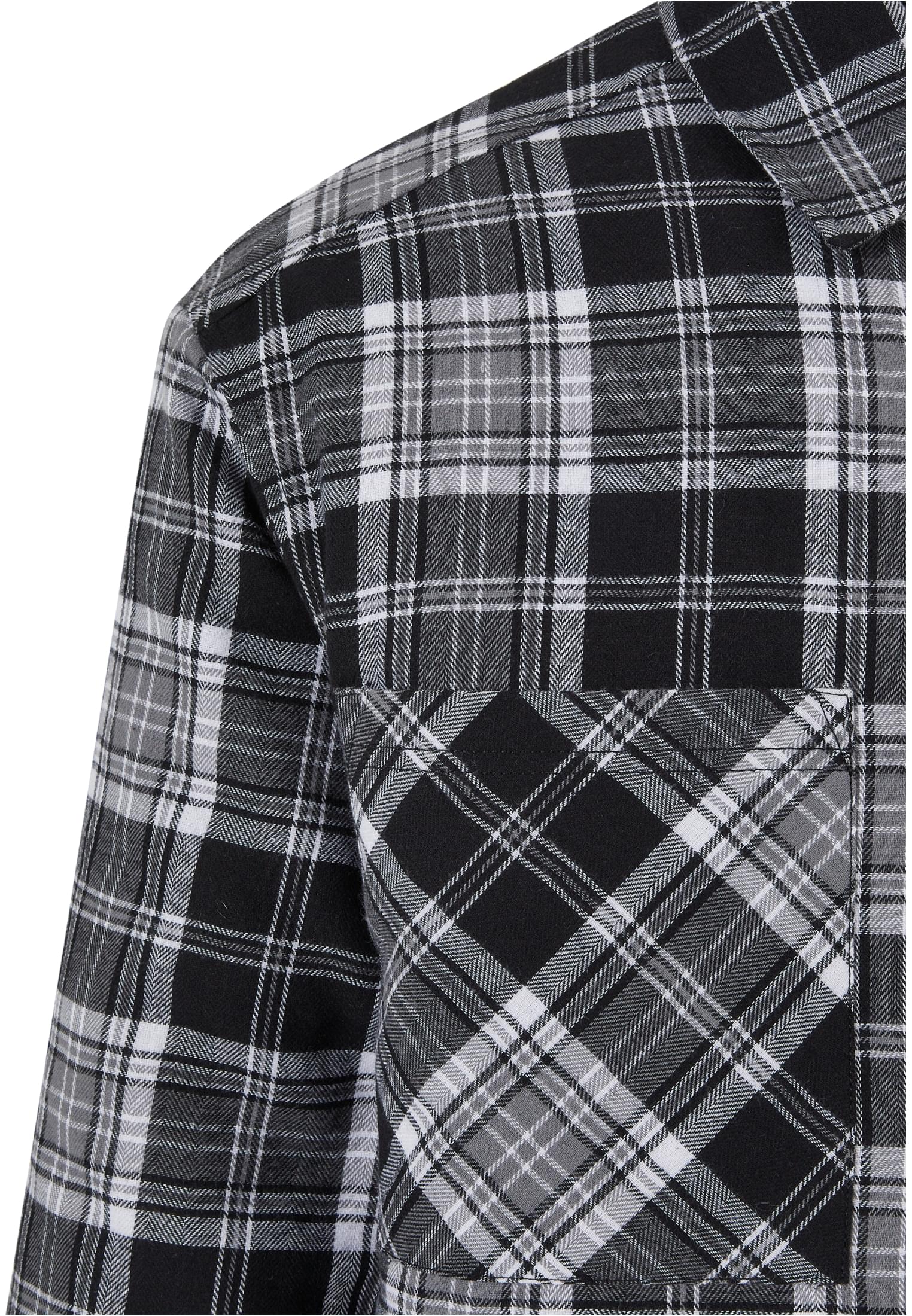 Padded Checked Shirt Jacket | black/white