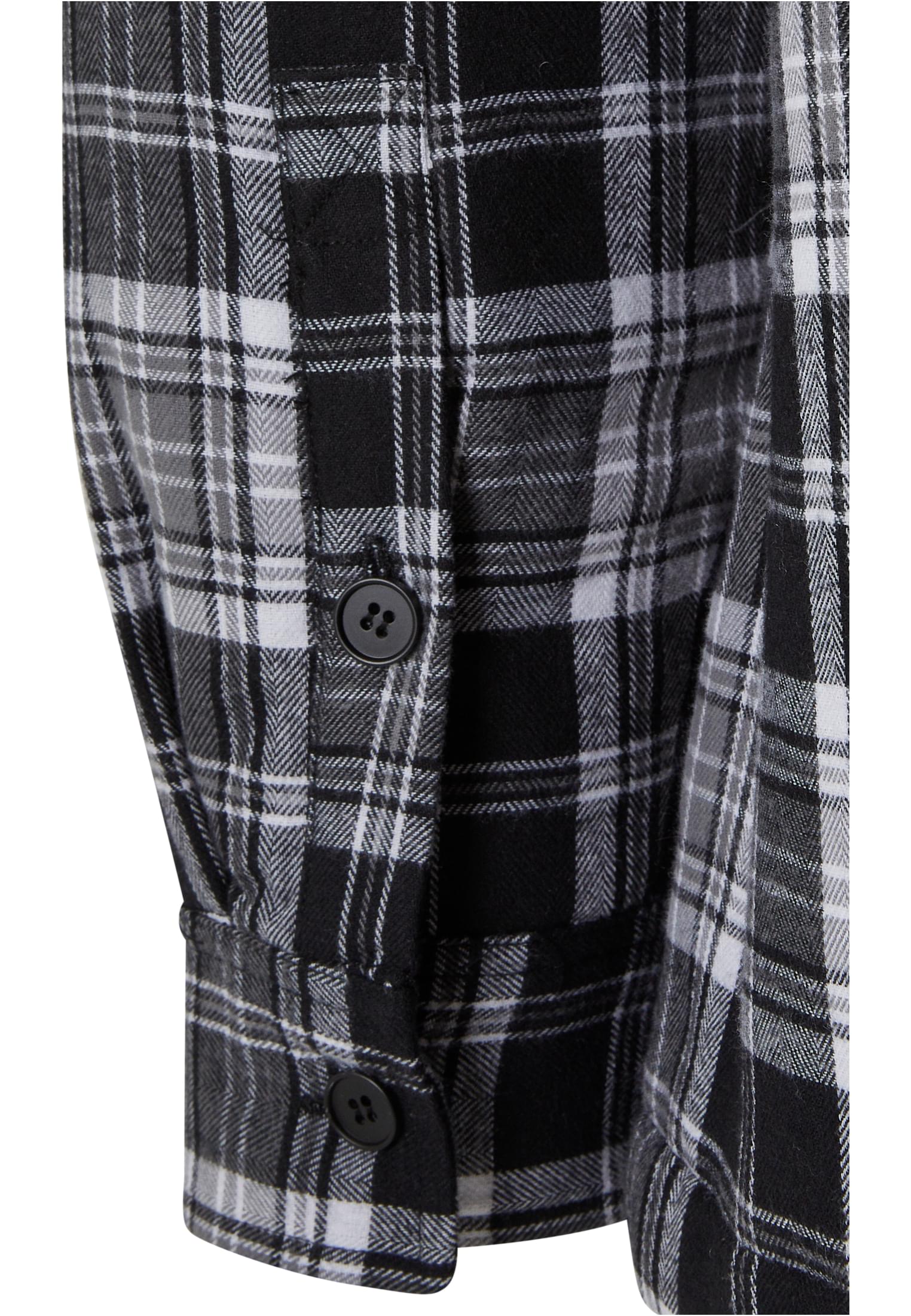 Padded Checked Shirt Jacket | black/white