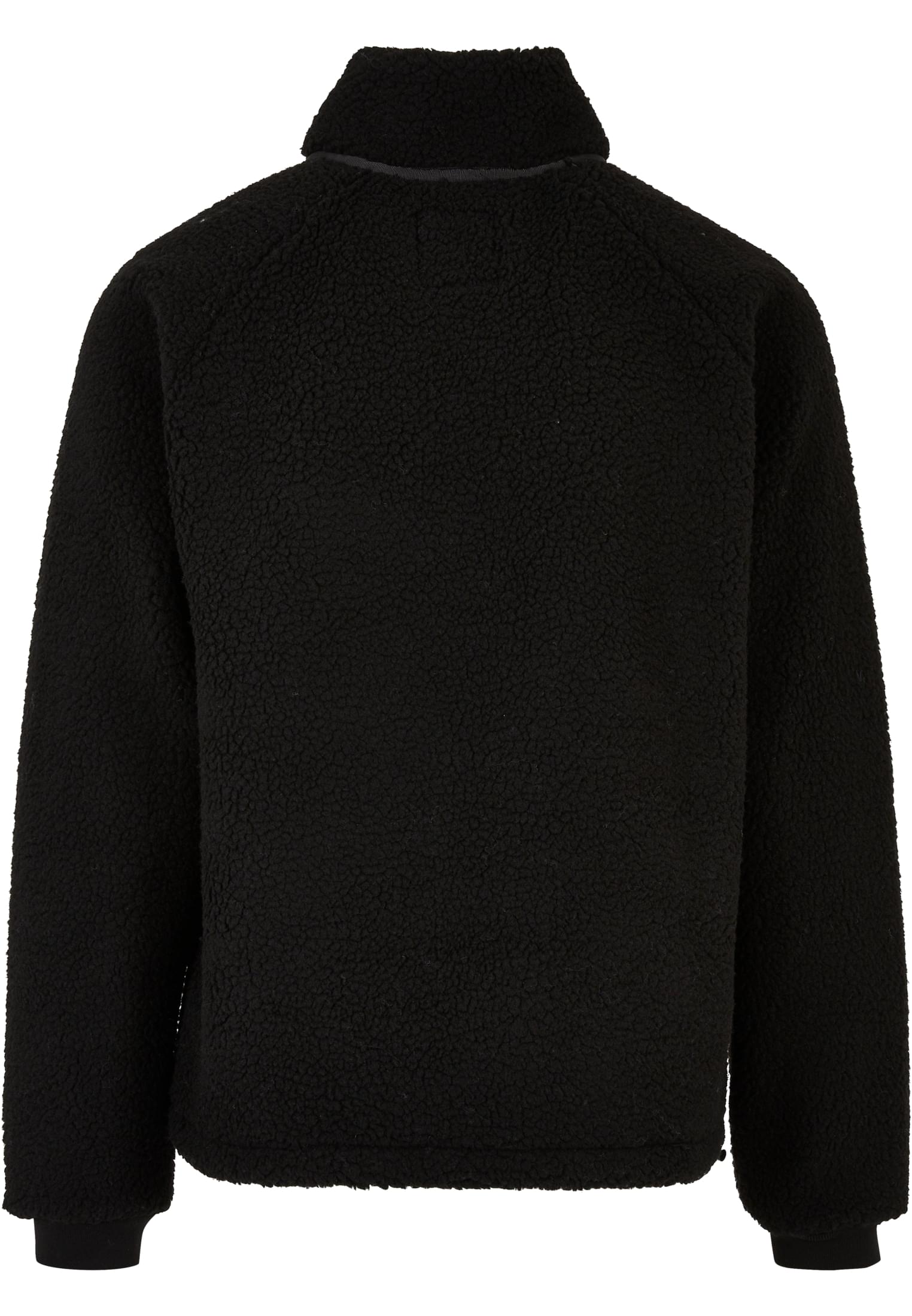 Short Raglan Sherpa Jacket | black/black