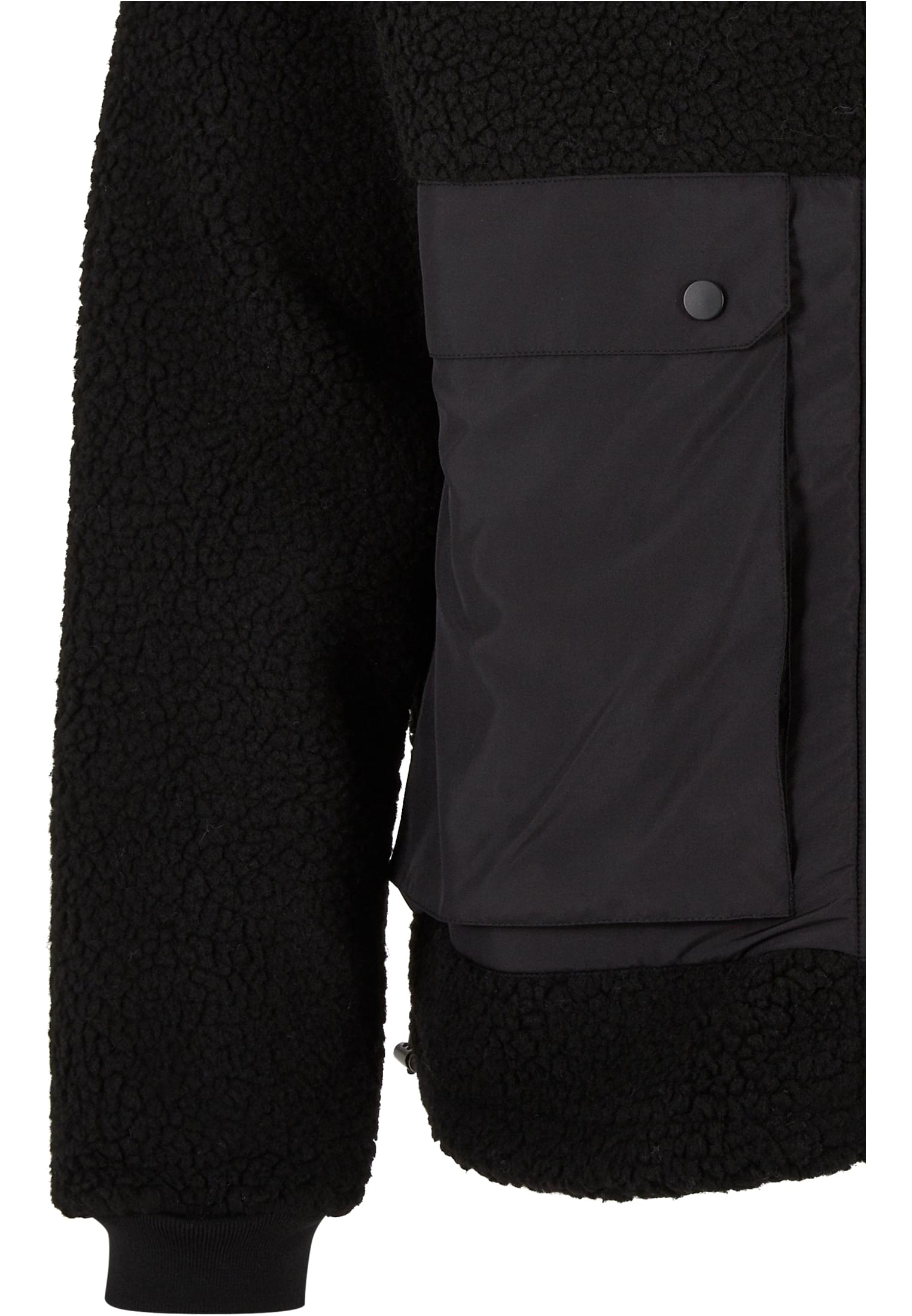 Short Raglan Sherpa Jacket | black/black