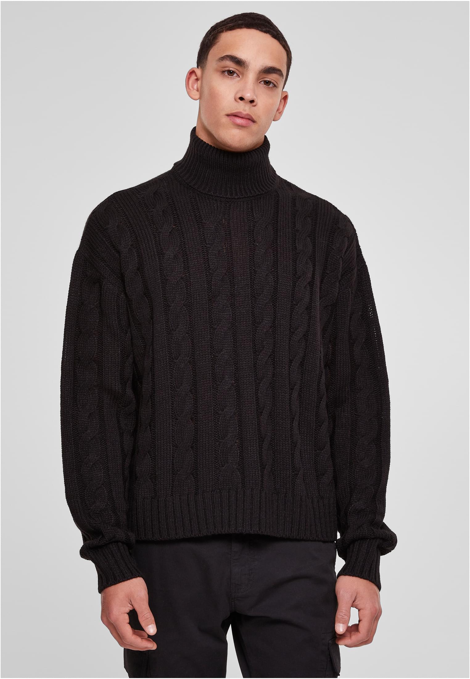 Boxy Roll Neck Sweater | black