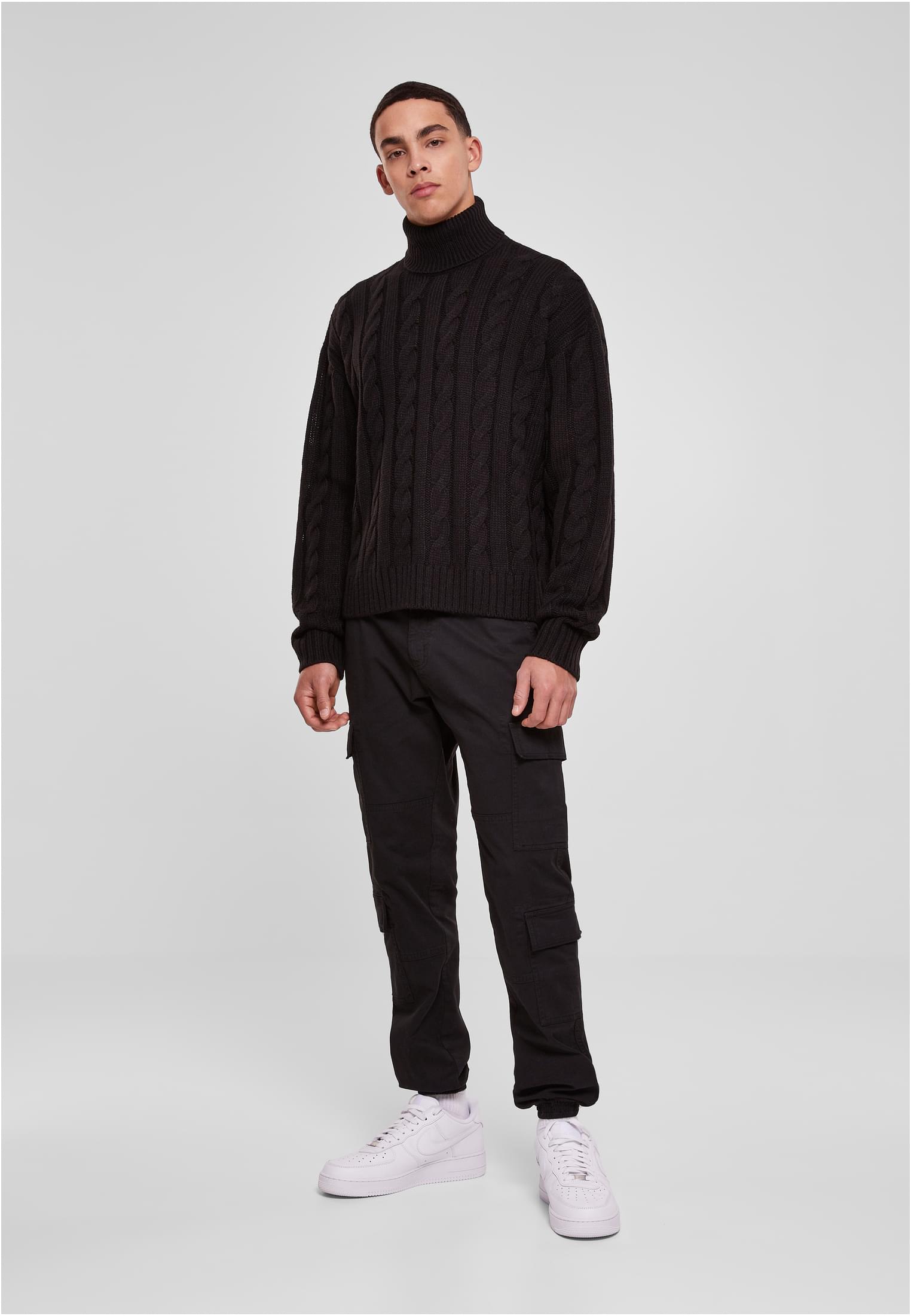 Boxy Roll Neck Sweater | black