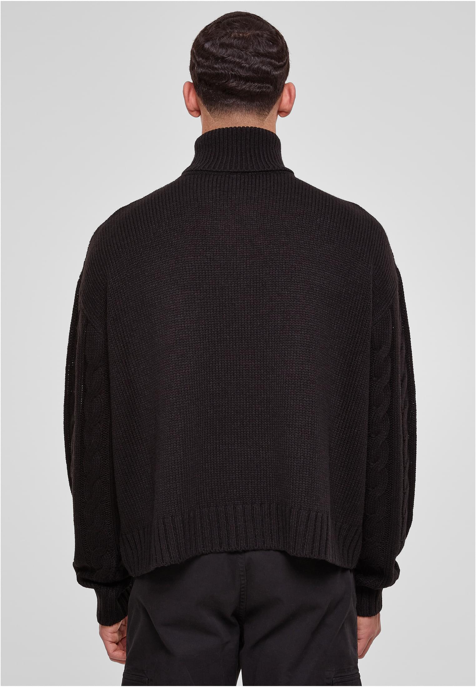 Boxy Roll Neck Sweater | black