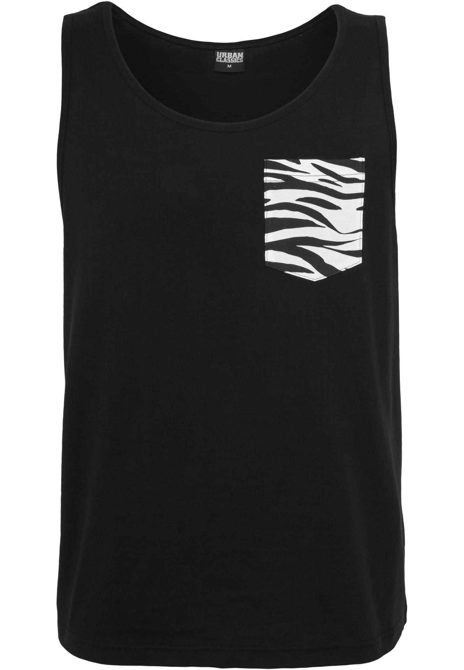 Contrast Pocket Jersey Big Tank | blk/zebra