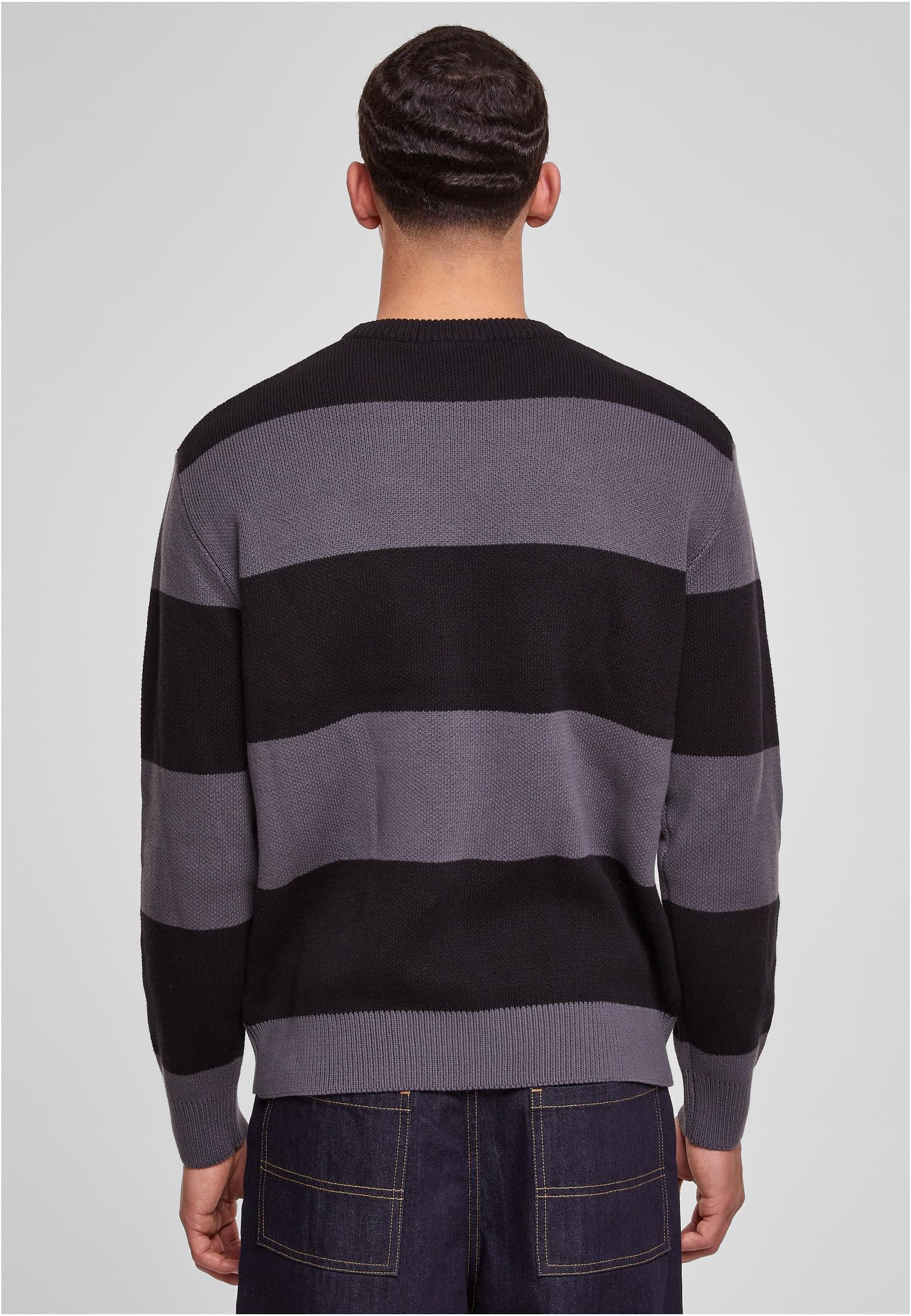 Heavy Oversized Striped Sweatshirt | black/darkshadow