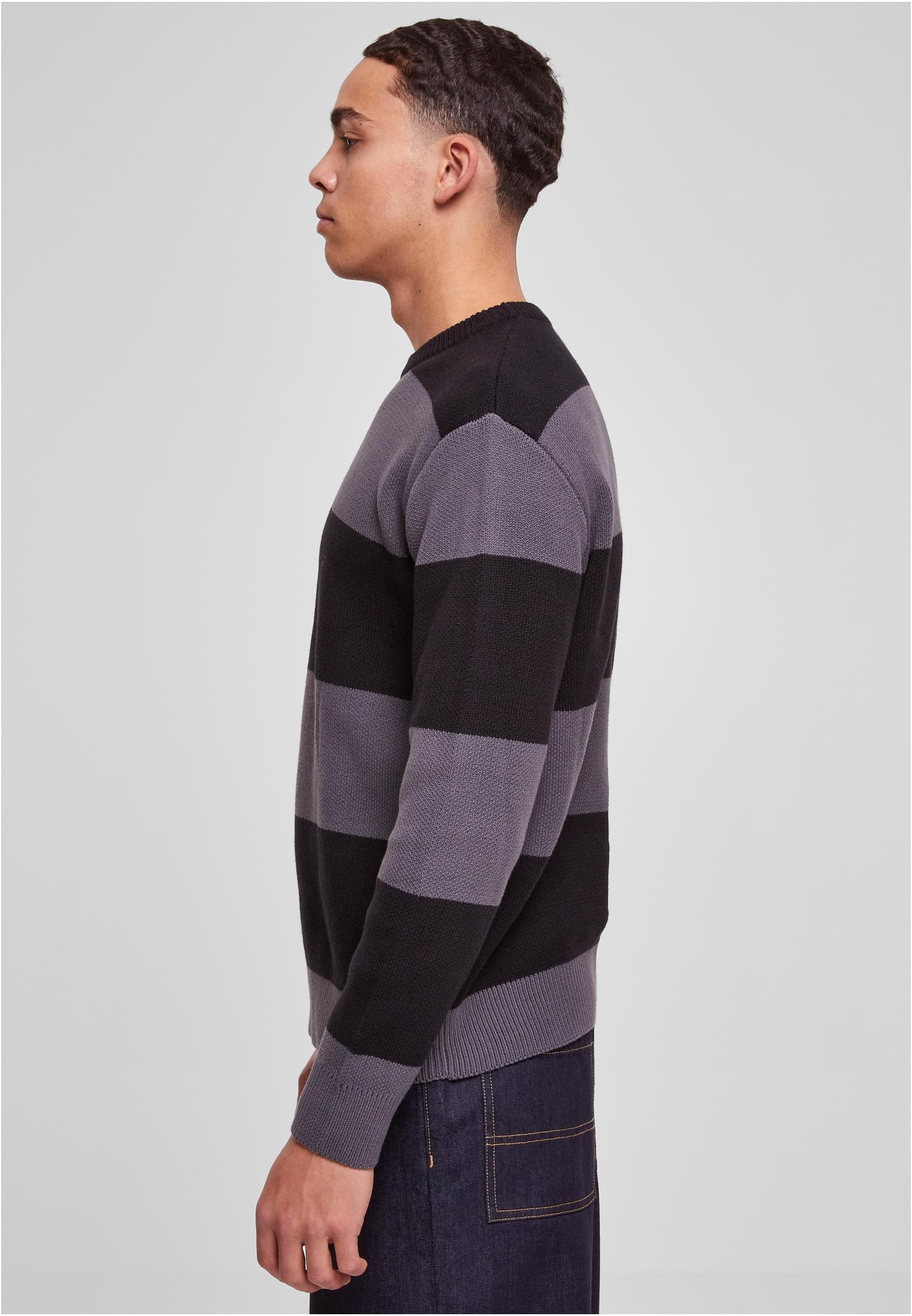 Heavy Oversized Striped Sweatshirt | black/darkshadow