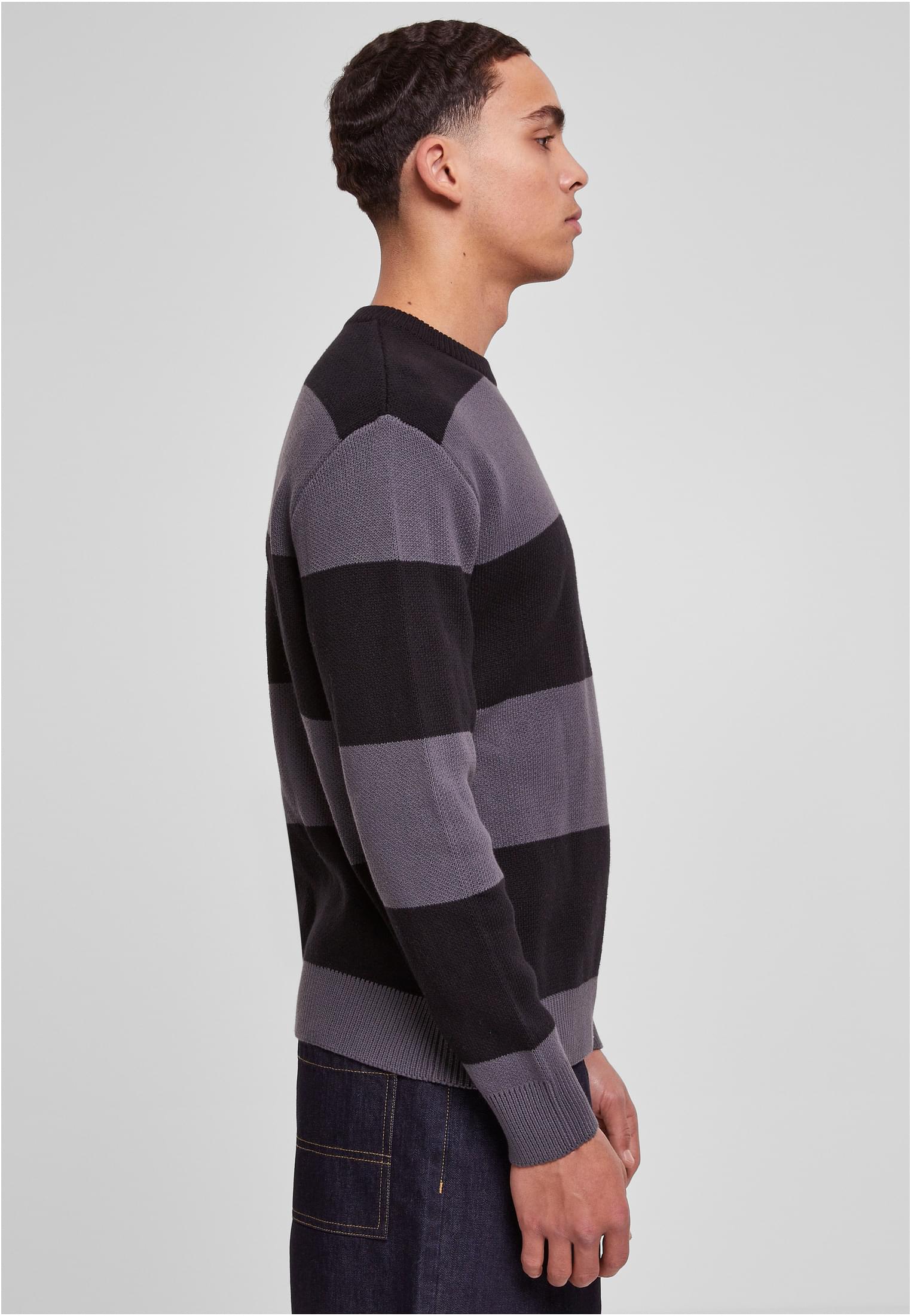 Heavy Oversized Striped Sweatshirt | black/darkshadow