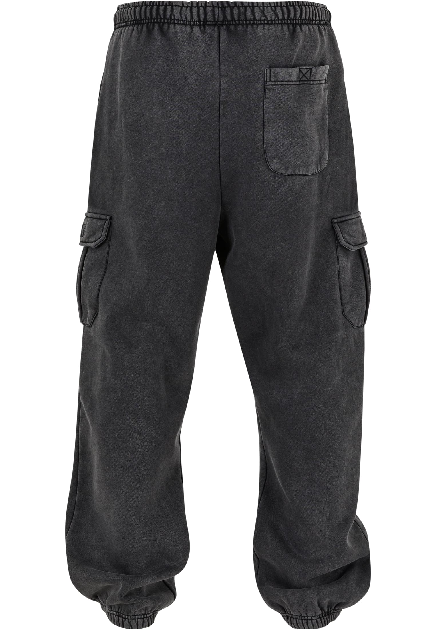 Acid Washed Cargo Sweatpants | black