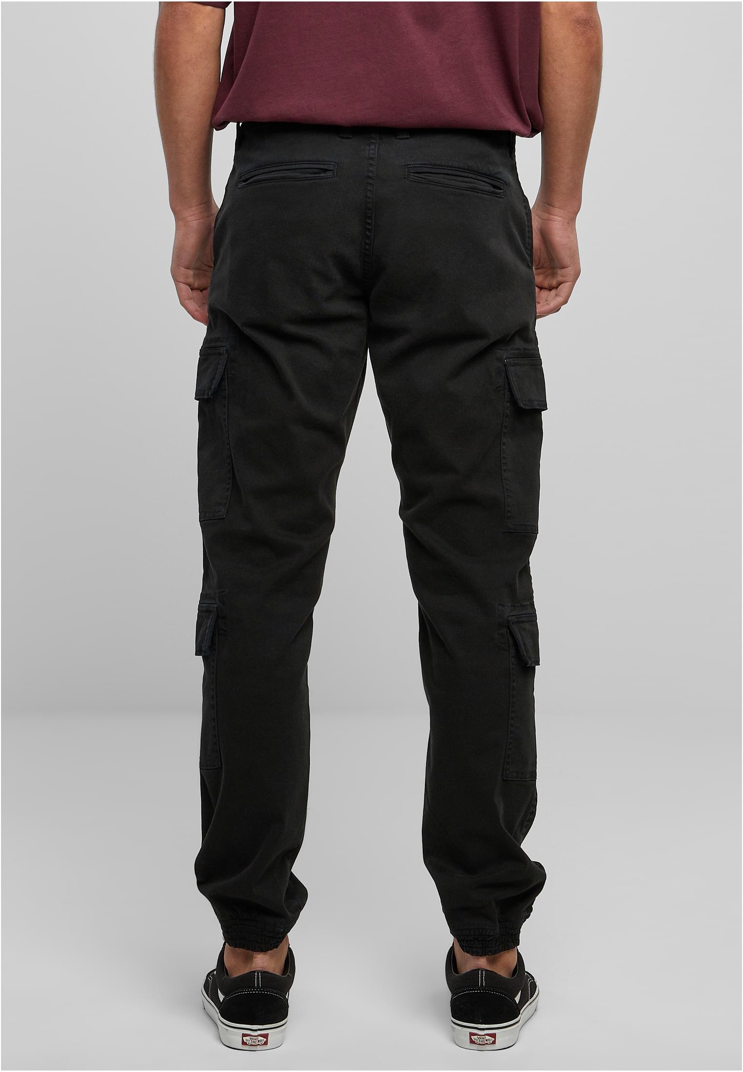 Double Cargo Twill Jogging Pants | black