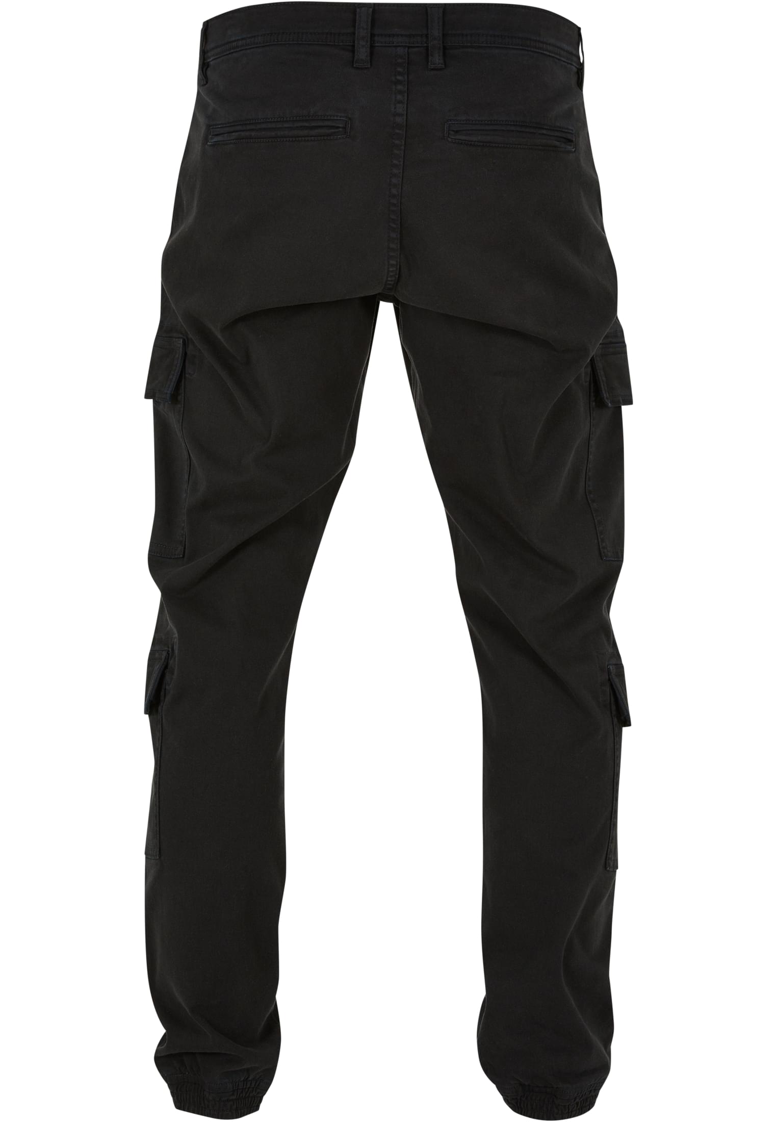 Double Cargo Twill Jogging Pants | black