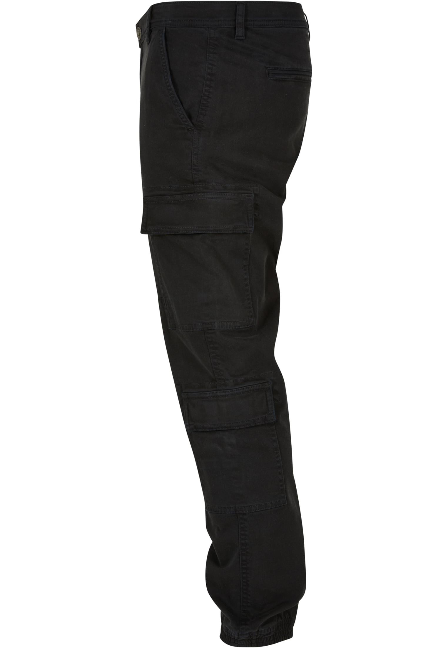 Double Cargo Twill Jogging Pants | black