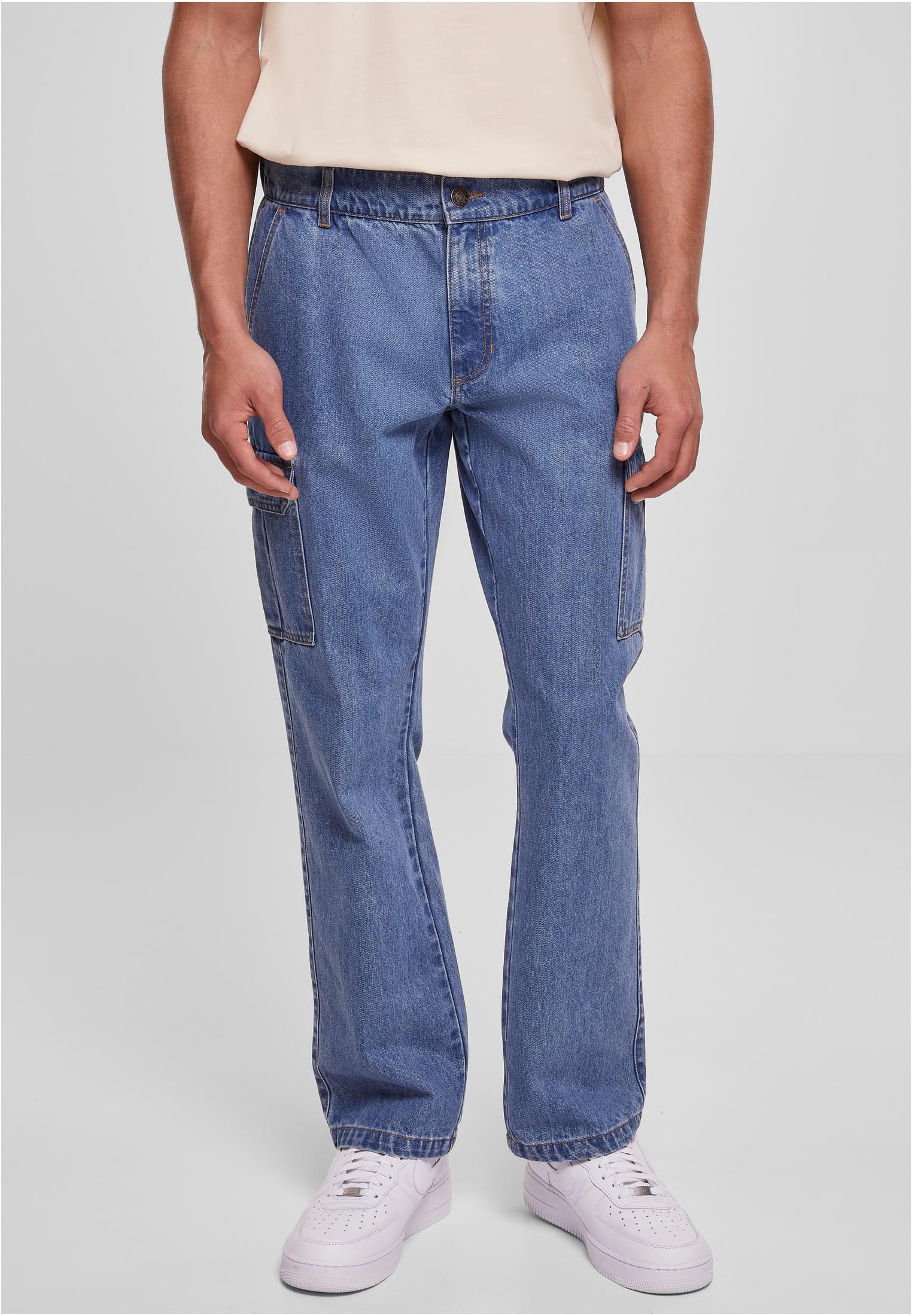 Straight Leg Cargo Jeans | light blue washed