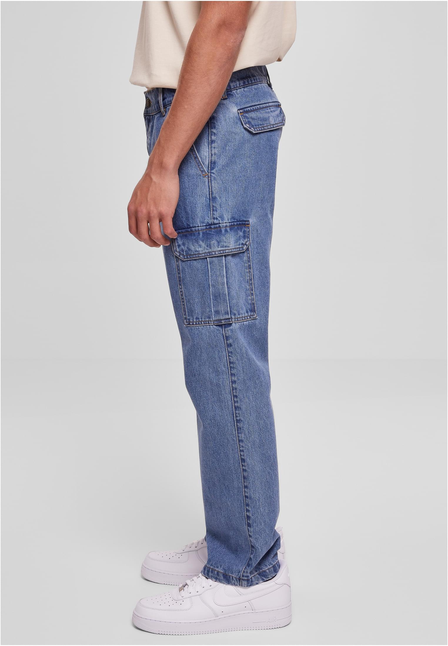 Straight Leg Cargo Jeans | light blue washed