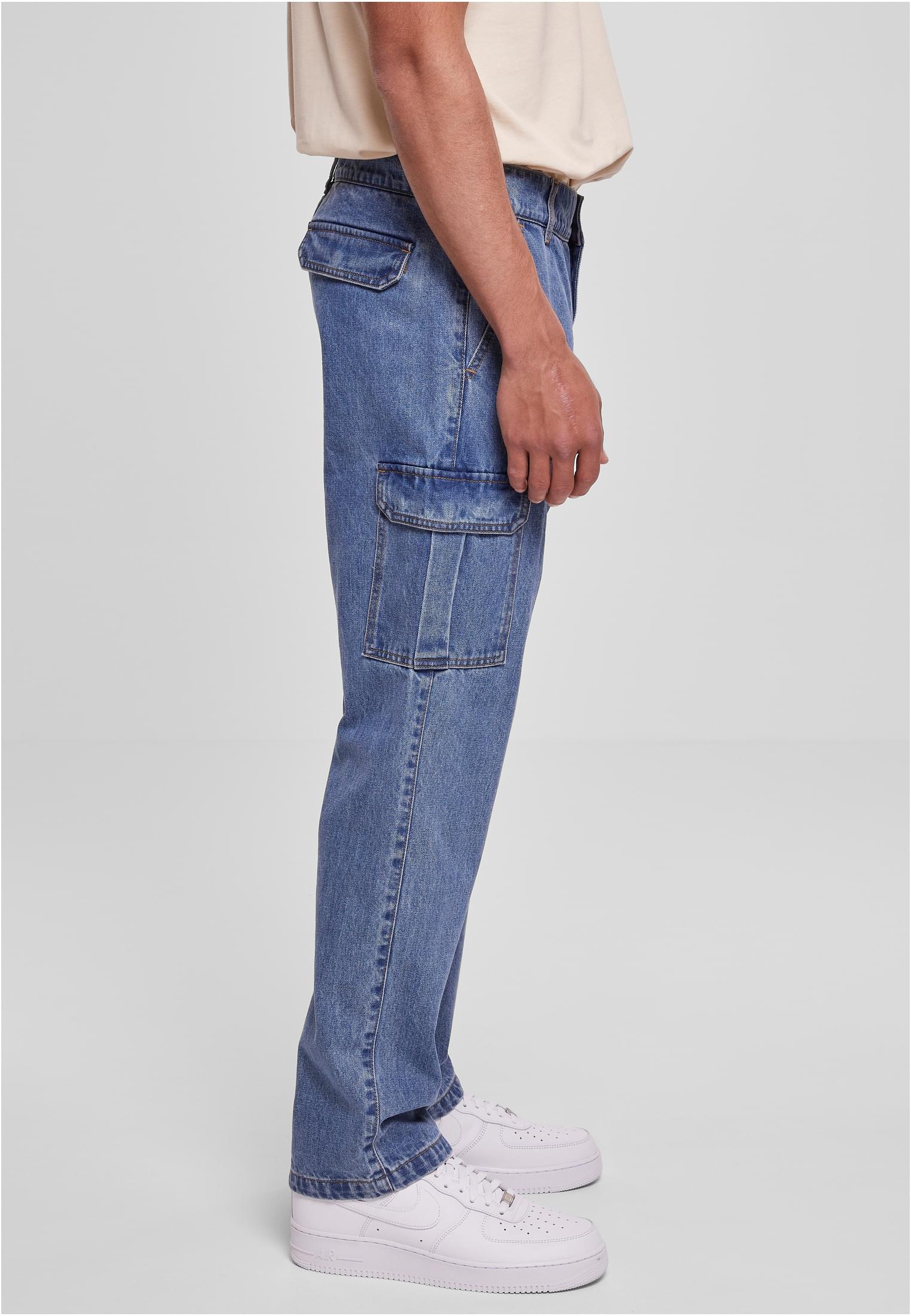 Straight Leg Cargo Jeans | light blue washed