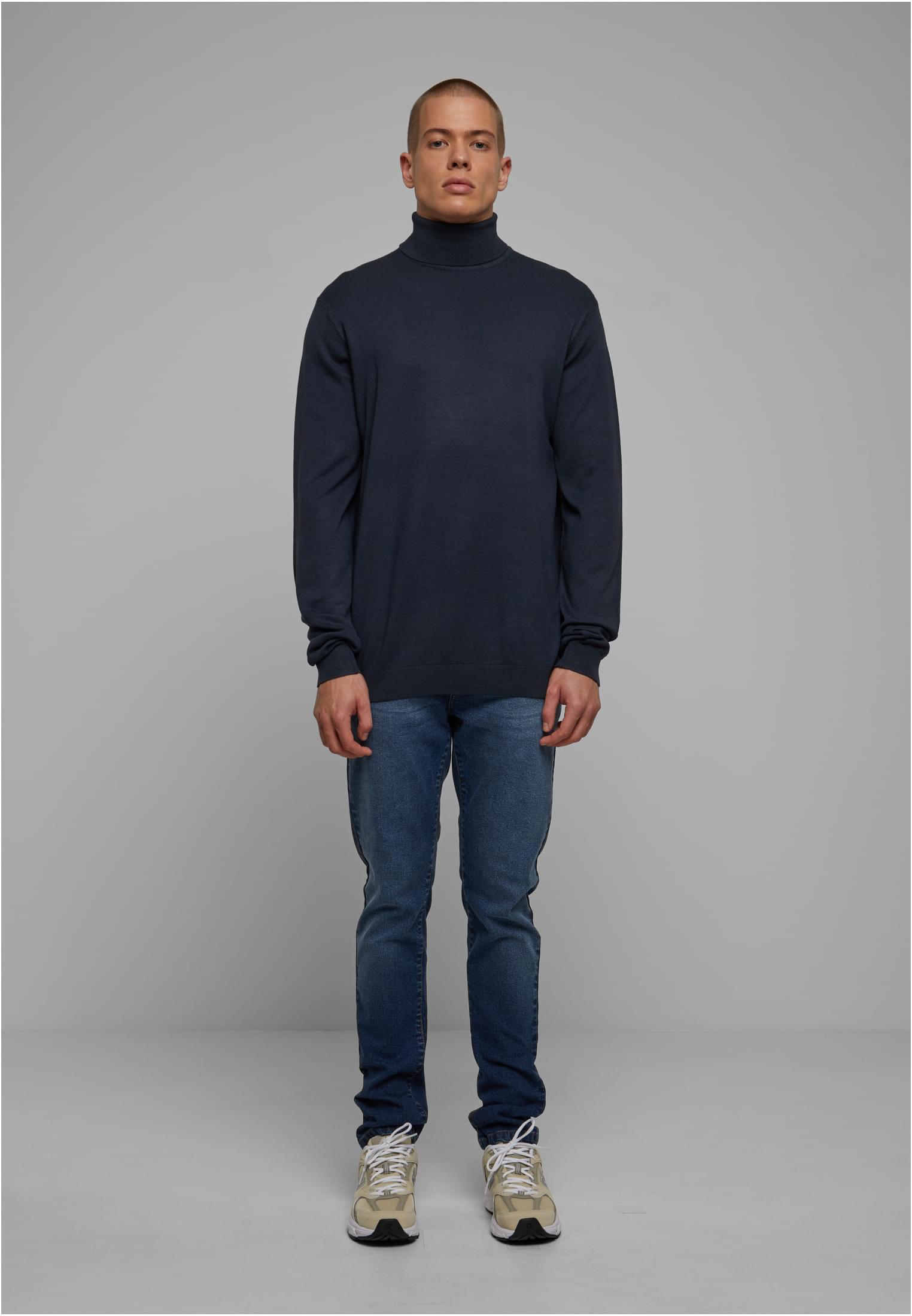 Knitted Turtleneck Sweater | navy