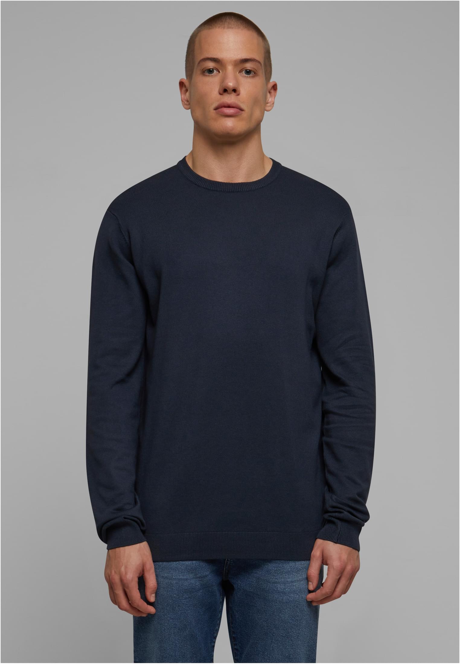 Knitted Crewneck Sweater | navy