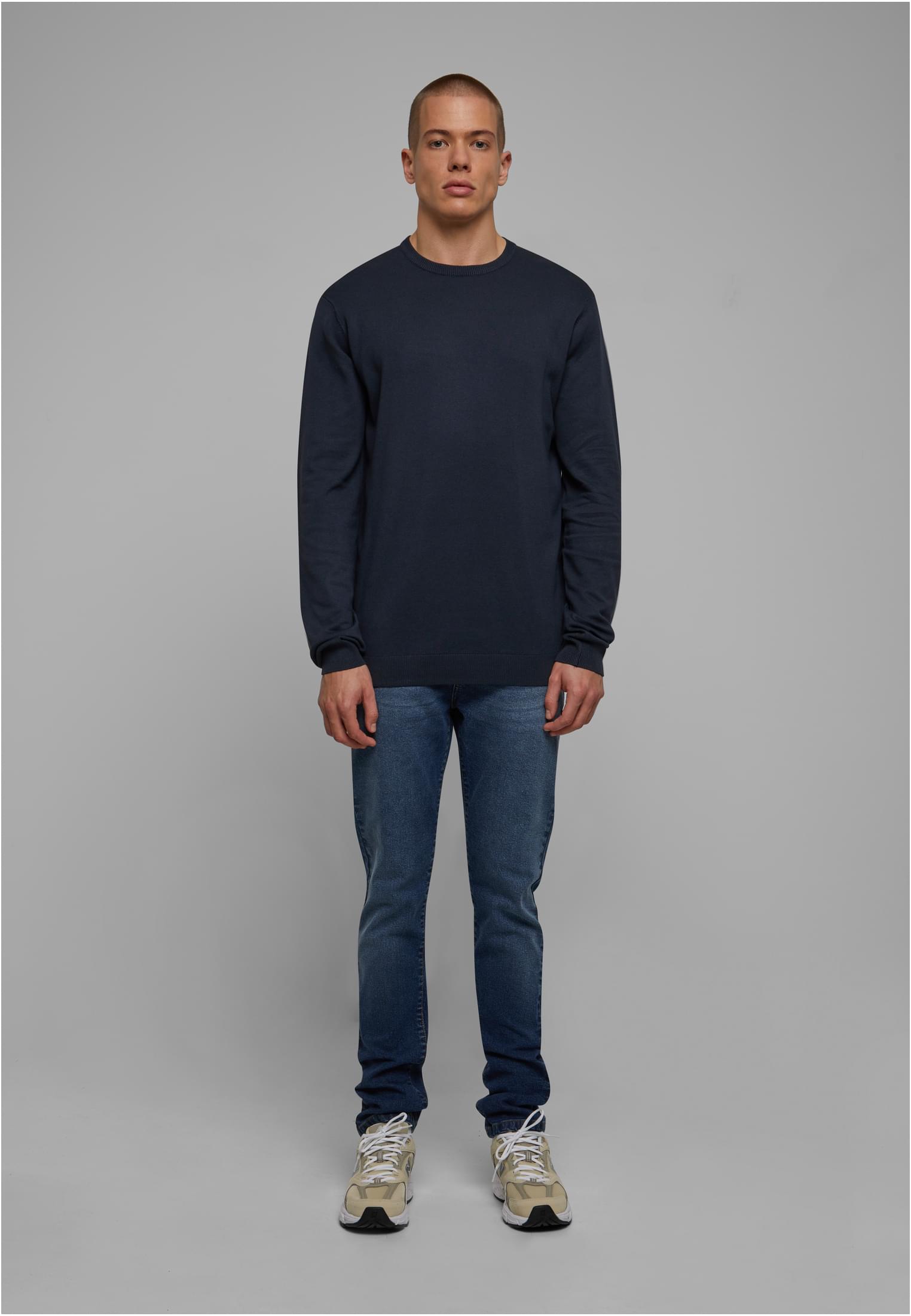 Knitted Crewneck Sweater | navy