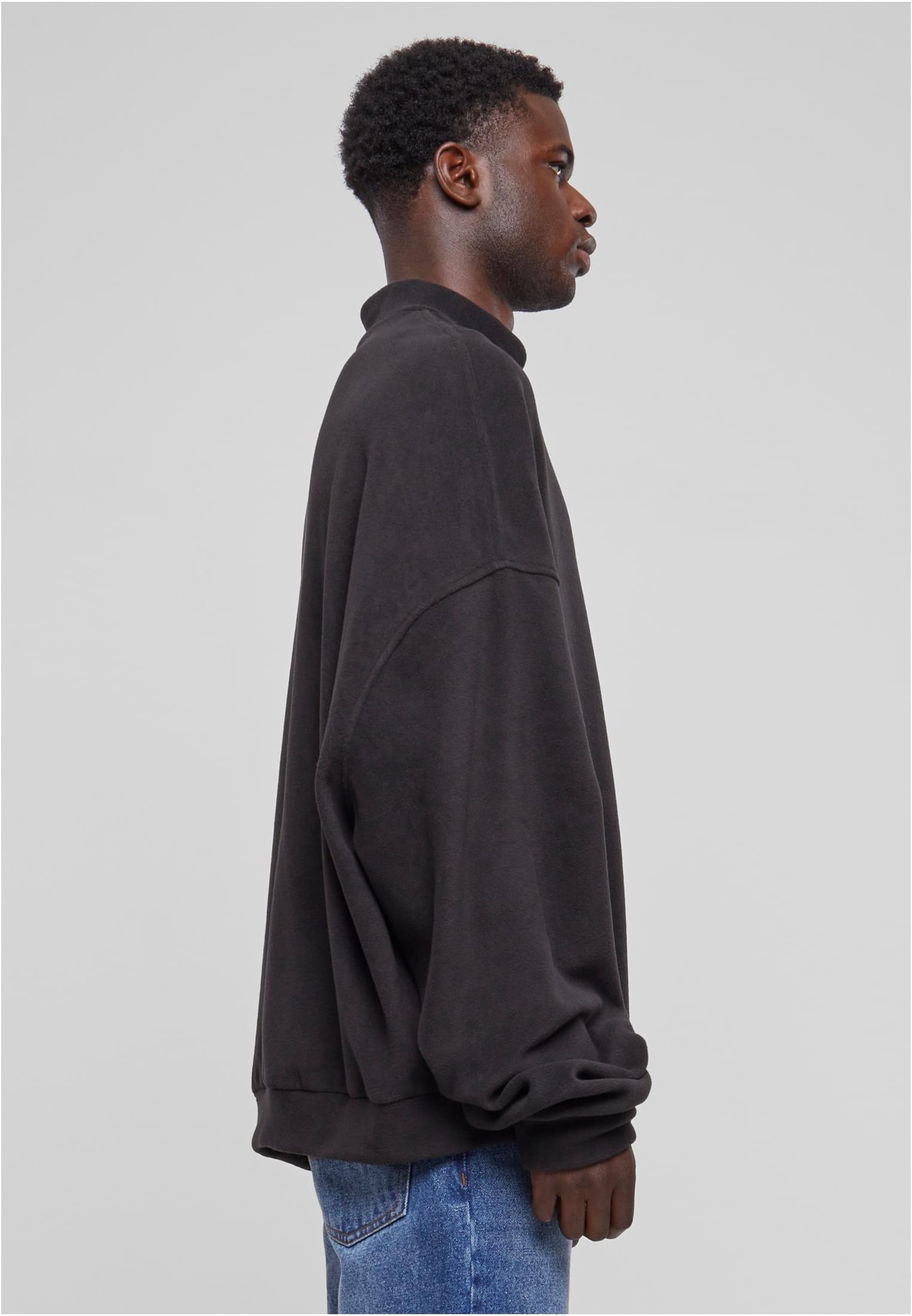 Oversized Polar Fleece Crew | black