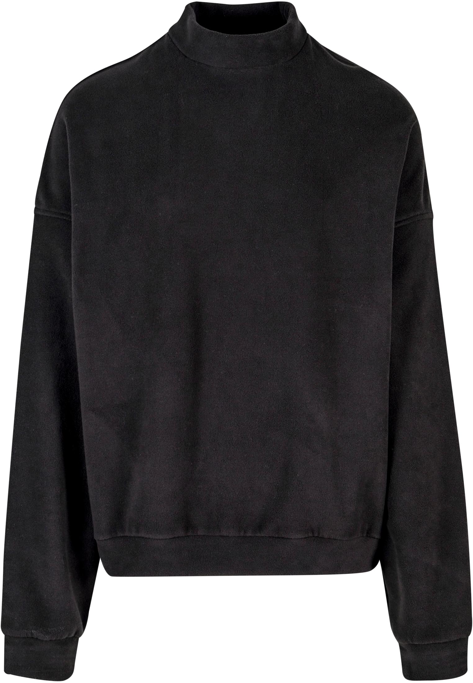 Oversized Polar Fleece Crew | black