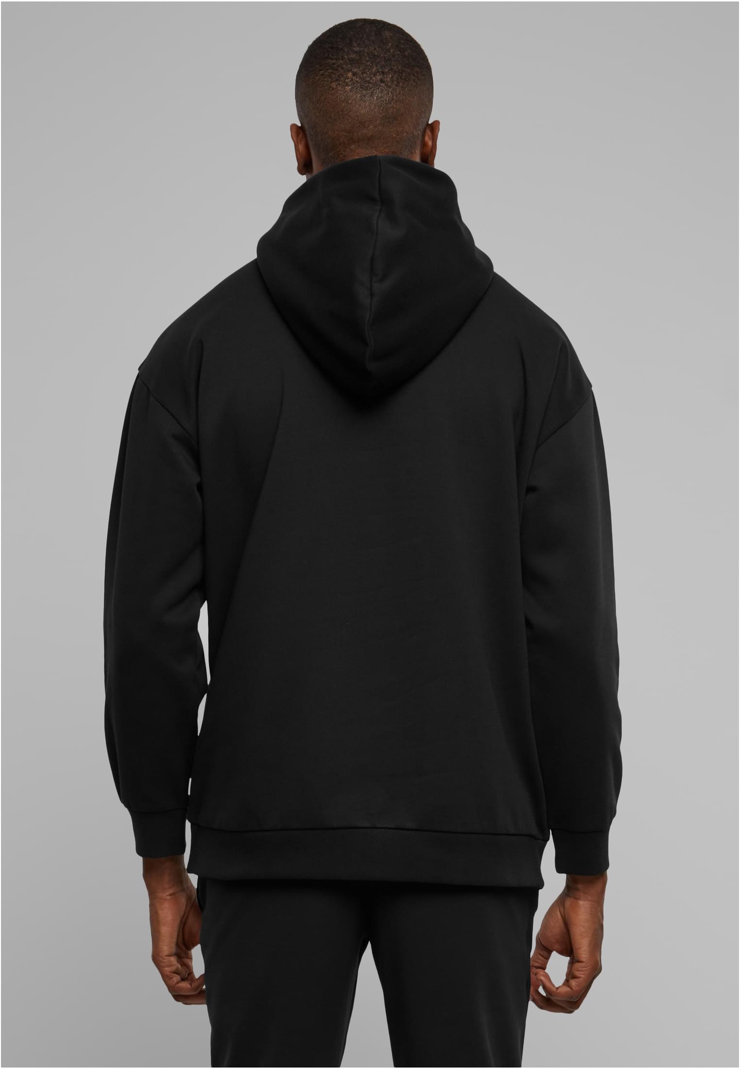 Zipped High Neck Hoody | black