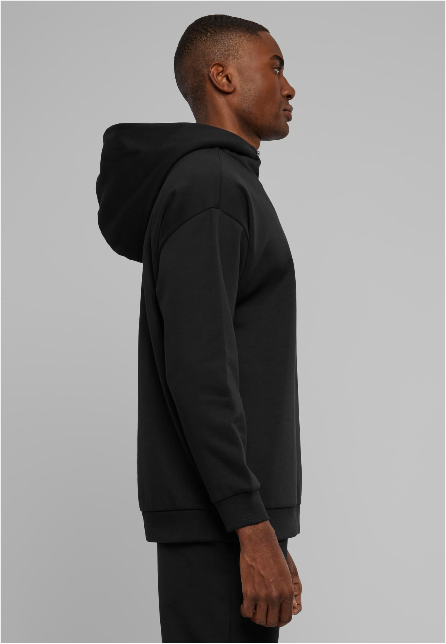 Zipped High Neck Hoody | black