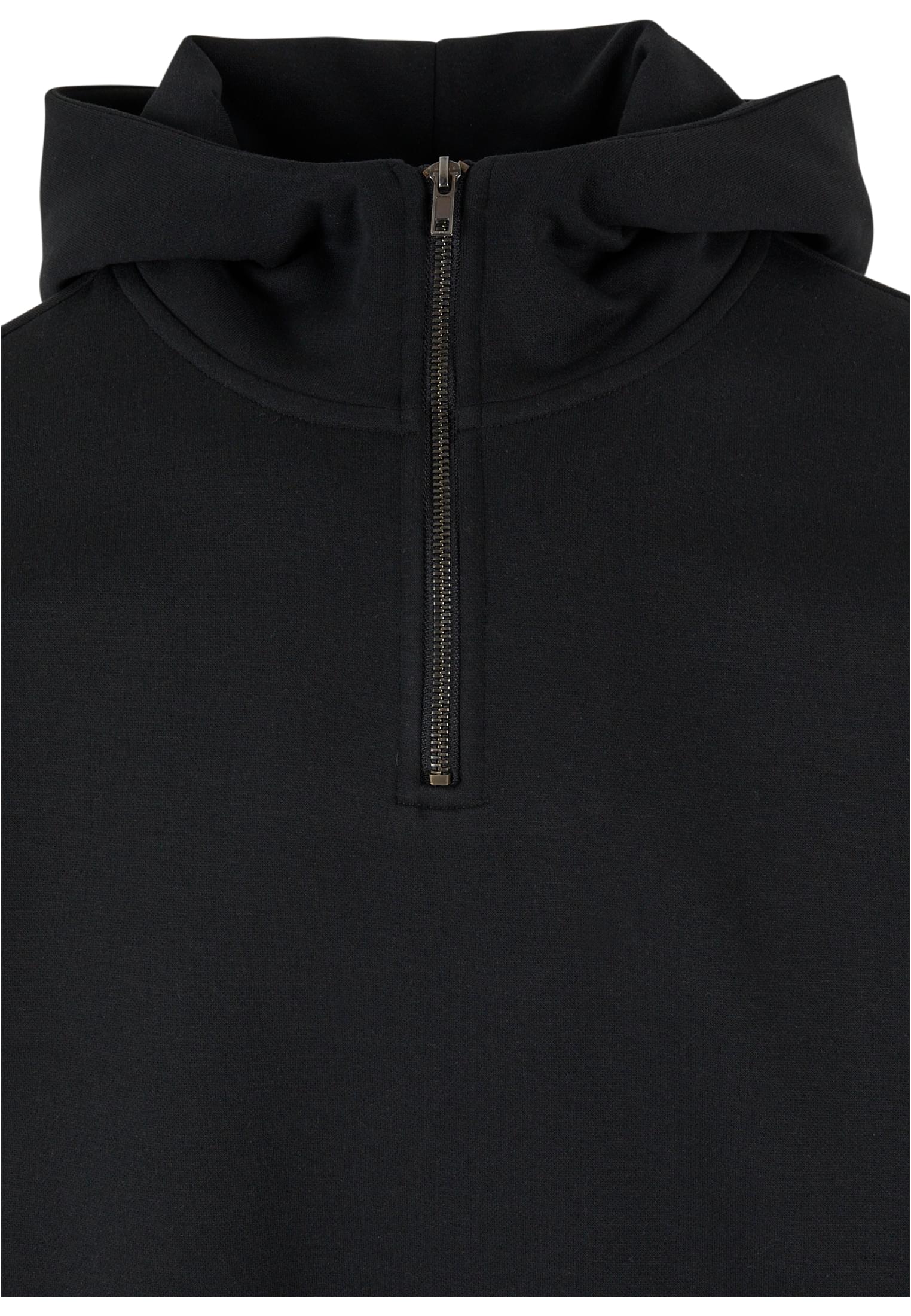 Zipped High Neck Hoody | black