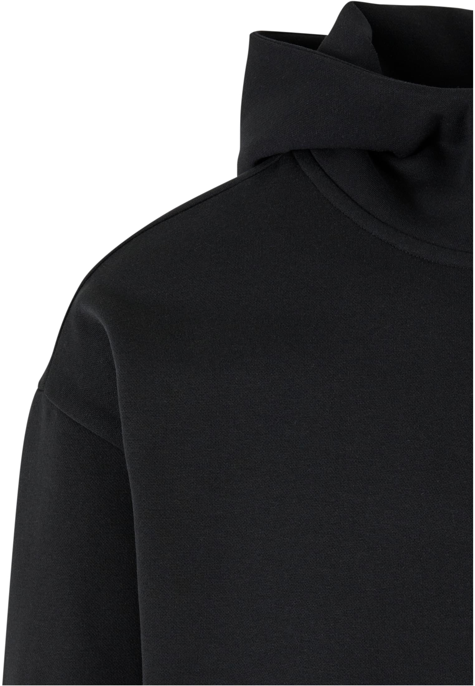 Zipped High Neck Hoody | black